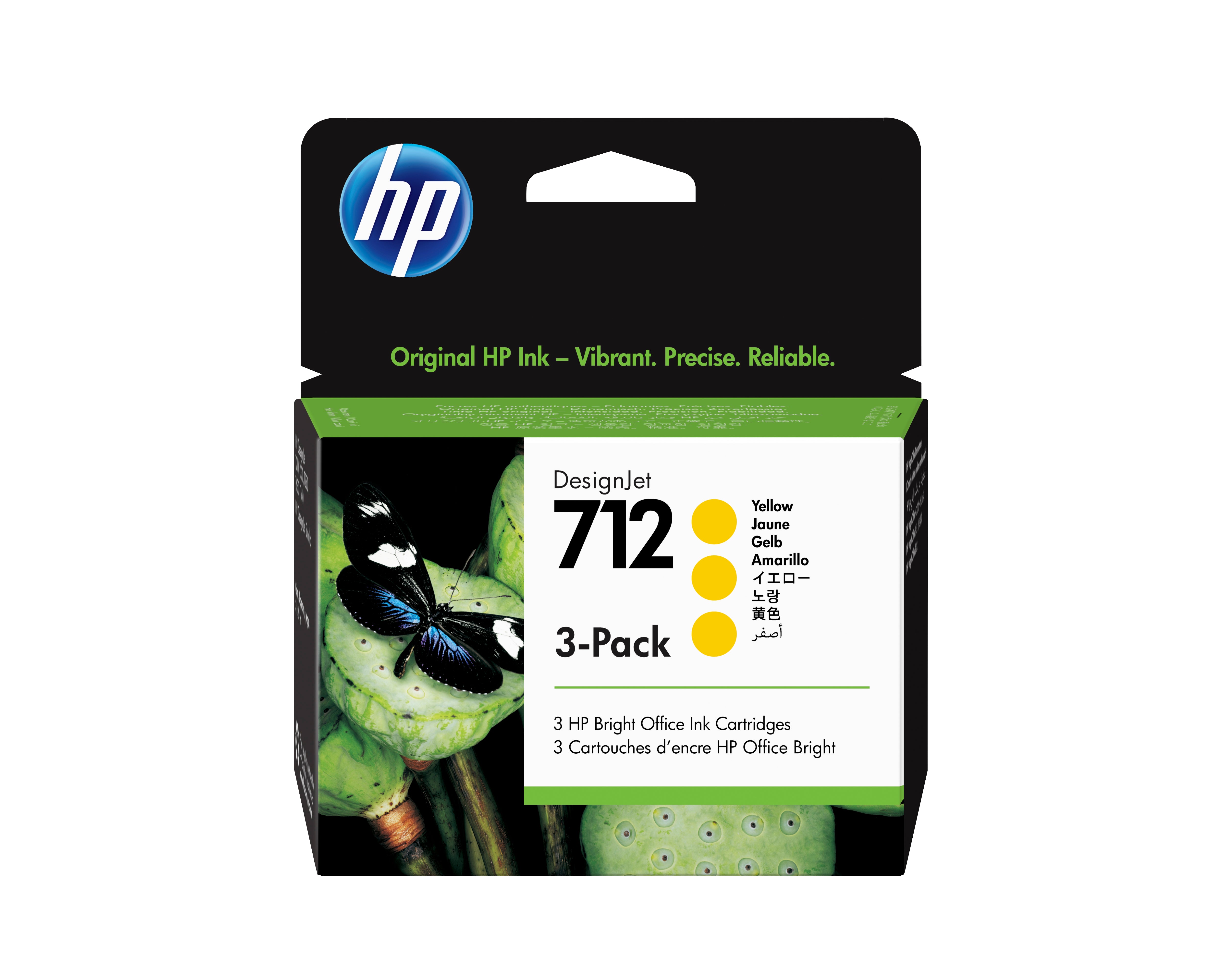 712 29 ml ink cartridge for DesignJet, yellow, 3-pack