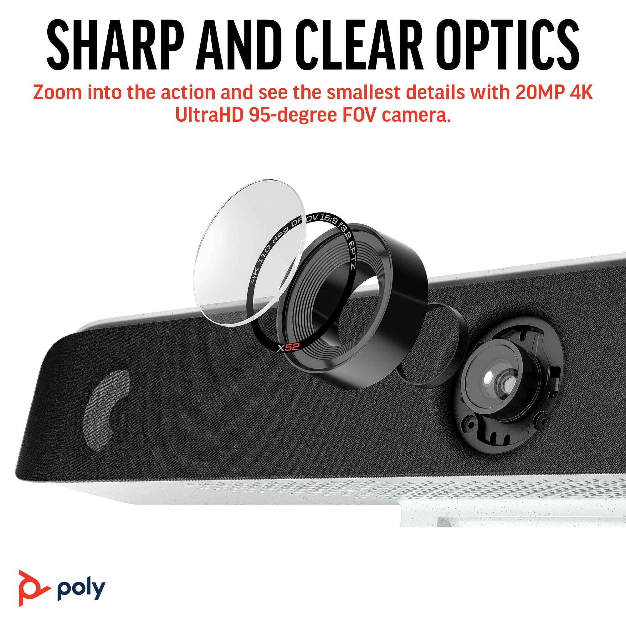 HP Poly Studio X52 All-In-One Video Bar with TC10 Controller Kit 8D8L1AA#ABB