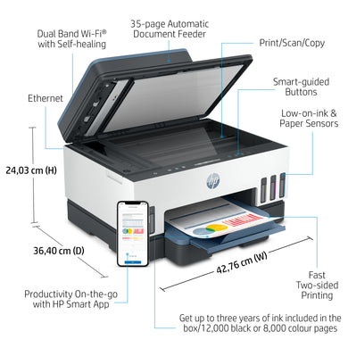 HP Smart Tank 7306 All-in-One Drucker mit 3 Jahren Tinte