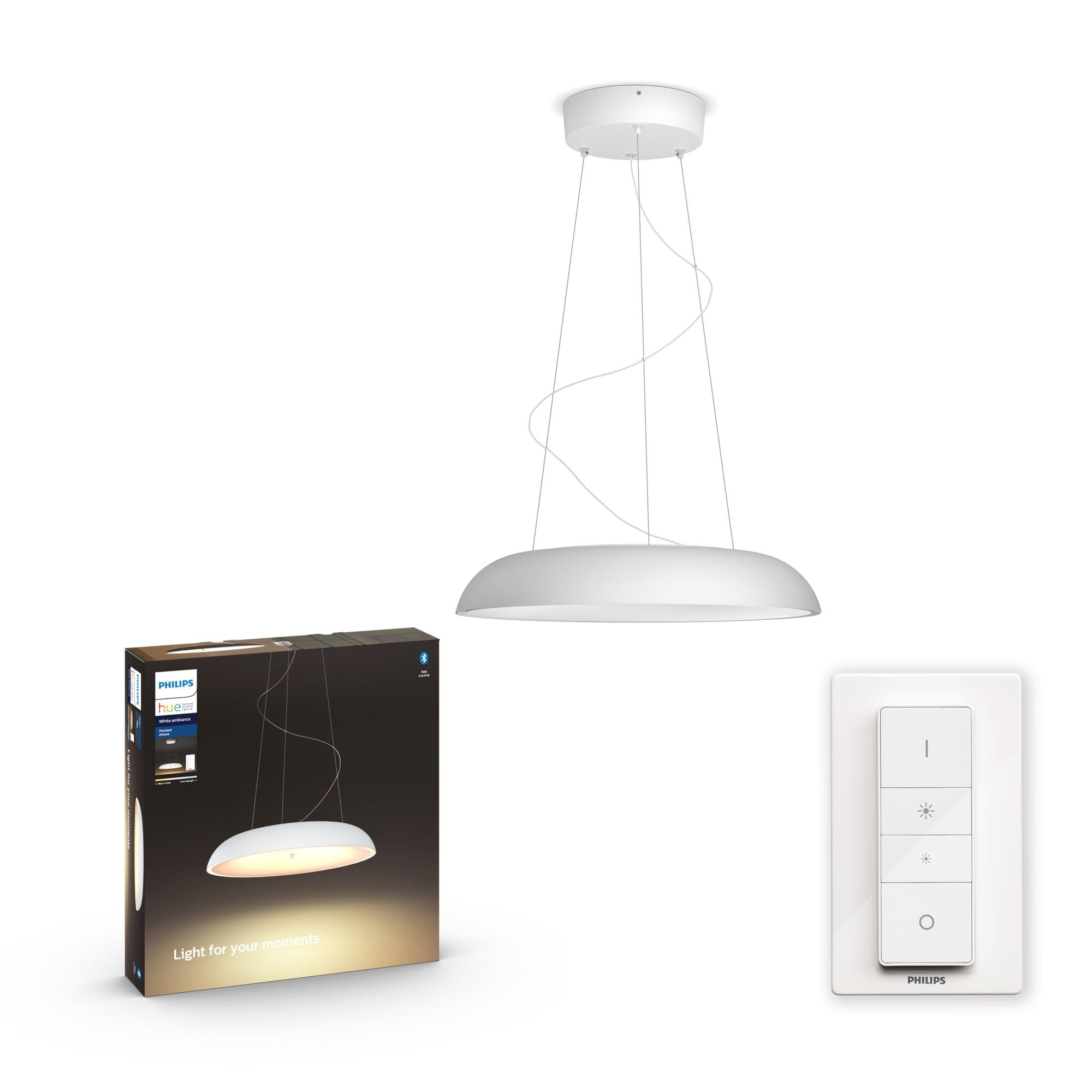 Philips Hue White ambience Amaze Pendelleuchte weiß + Dimmschalter 4023331P6