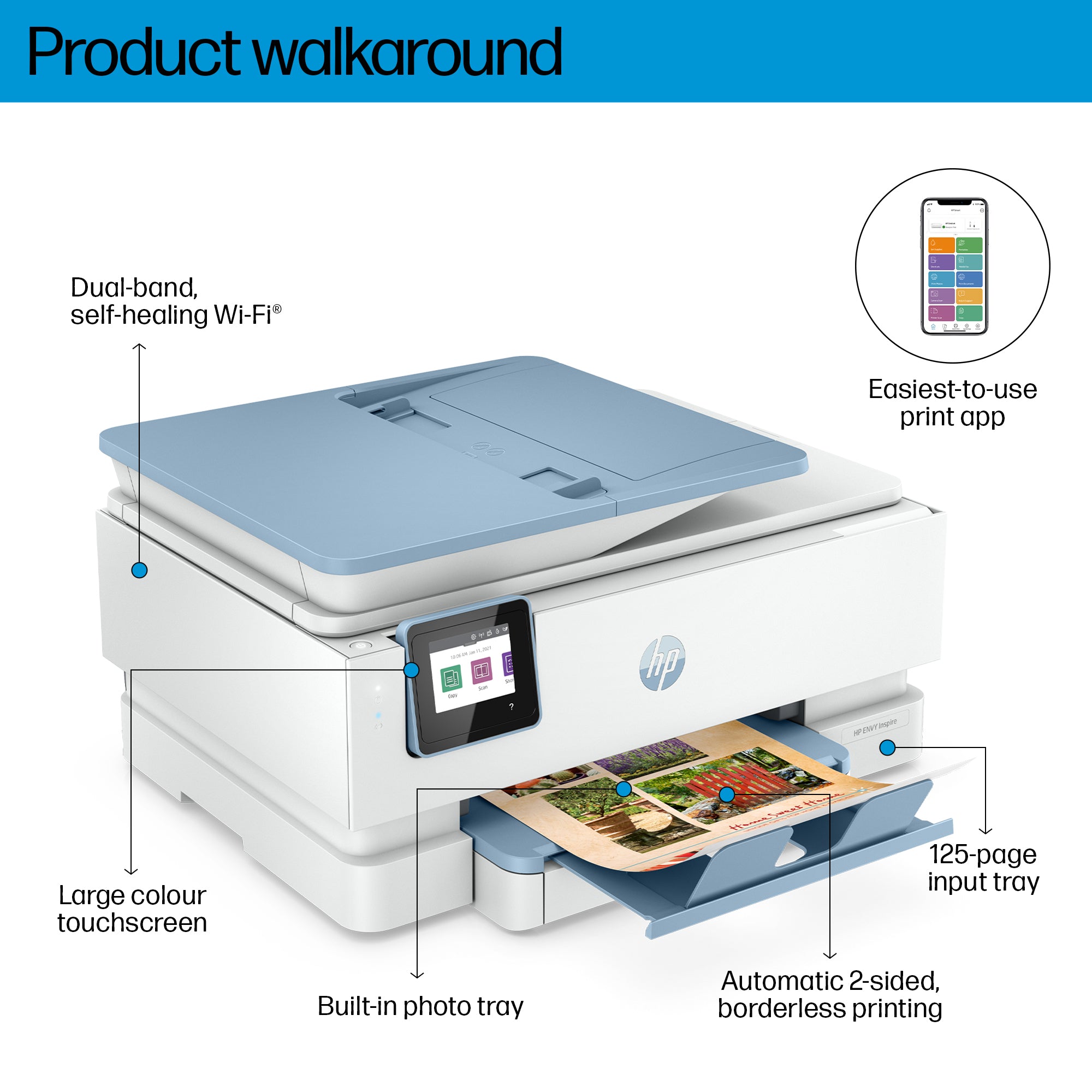 HP ENVY Inspire 7921e Wireless All-in-One Farbe Drucker, Instant Ink; Fotodruck 2H2P6B#629