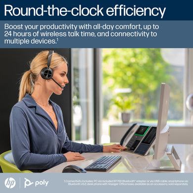 HP Poly Voyager 4310-M USB-C-Headset +BT700 Dongle +Ladestation, für Microsoft Teams zertifiziert 77Y97AA