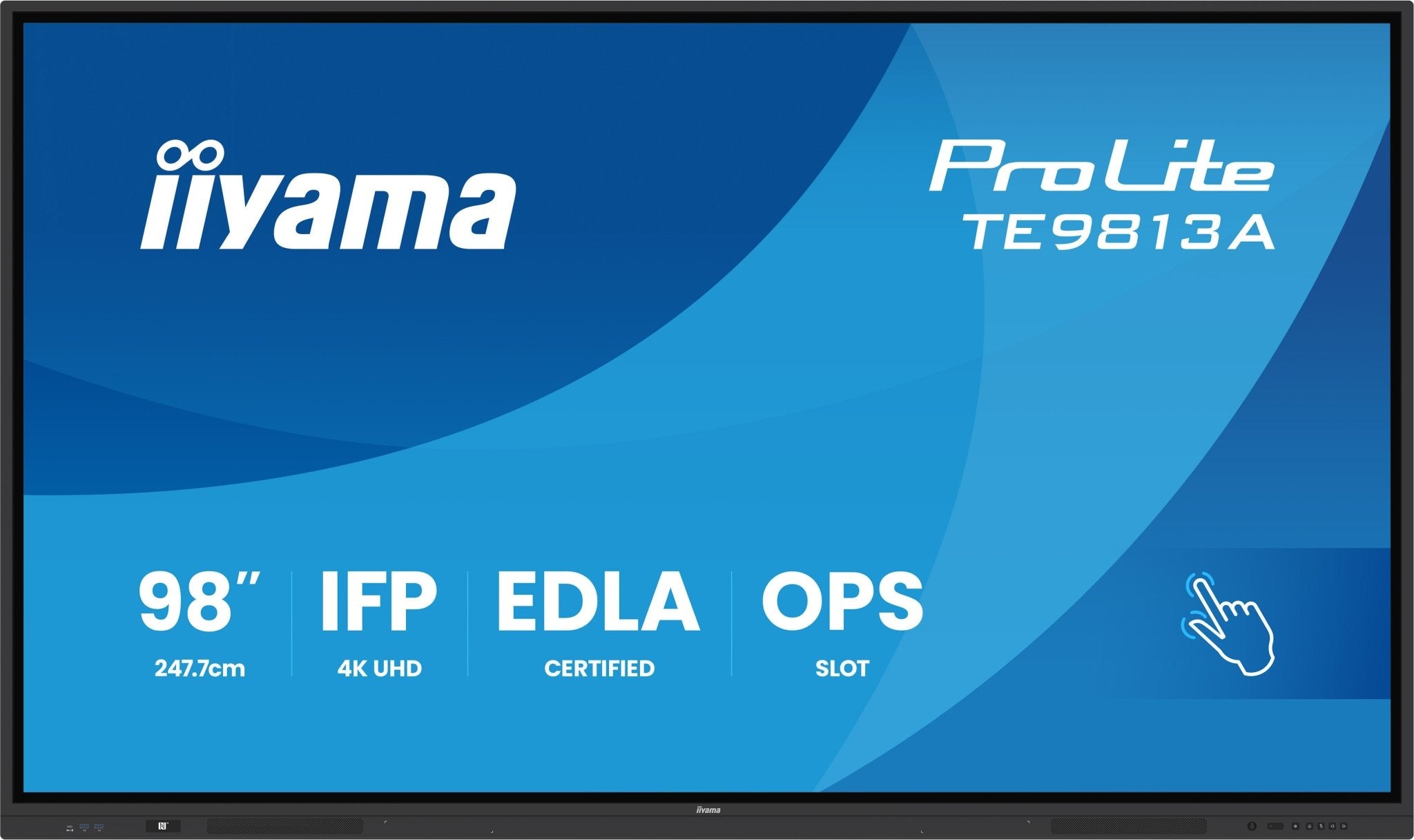 iiyama TE9813A-B2AG beeldkrant Kiosk-ontwerp 2,48 m (97.5") Wifi 500 cd/m² 4K Ultra HD Zwart Touchscreen Type processor Android 24/7 TE9813A-B2AG - Compridis