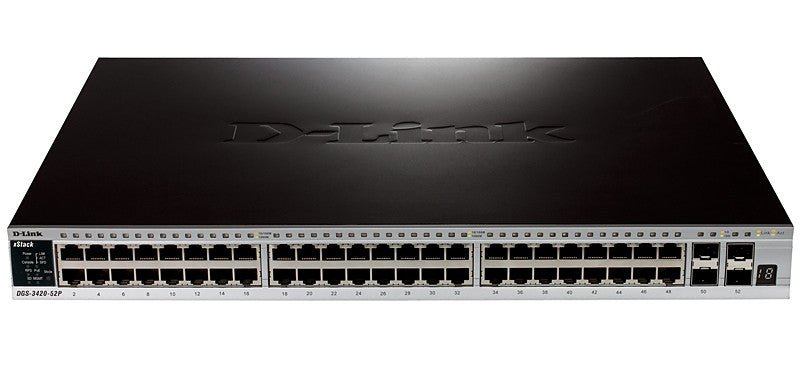 D - Link DGS - 3420 - 52P Netzwerk-Switch, Managed L2 Power over Ethernet (PoE), Schwarz DGS - 3420 - 52P - Compridis