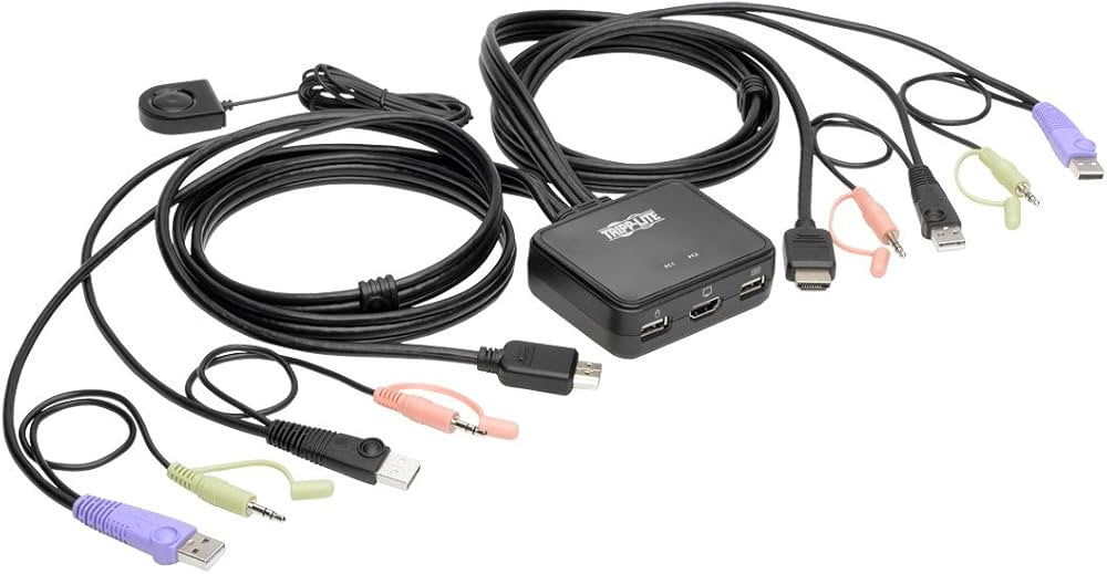 Tripp Lite B032-HUA2 USB/HD-Kabel KVM-Switch mit 2 Anschlüssen, Audio/Video, Kabel und Freigabe von USB-Peripheriegeräten B032-HUA2