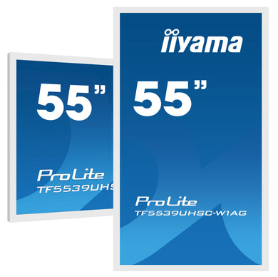 IIYAMA 55" PCAP weiß, blendfrei, rahmenlos, 15 TF5539UHSC-W1AG