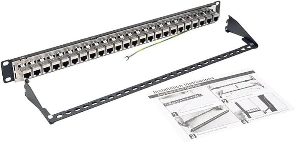 Tripp Lite N254-024-SH 24-Port 1U Rack-Mount STP Shielded Cat6 /Cat5 Feedthrough Patch Panel, RJ45 Ethernet, TAA N254-024-SH