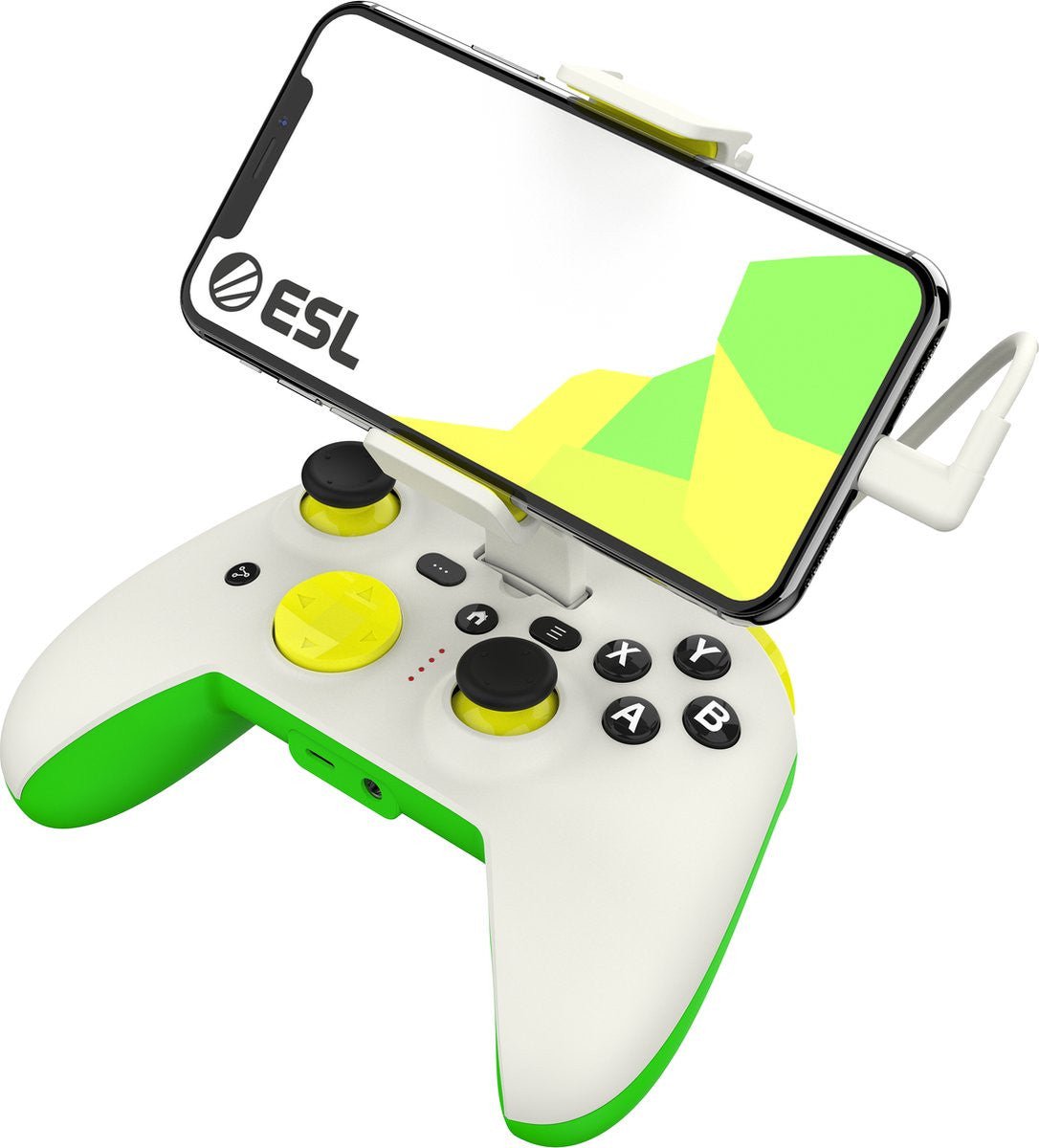 RiotPWR ESL Gaming-Controller Grün, Weiß, Gelb Lightning-Gamepad für iOS RP1950ESL - Compridis