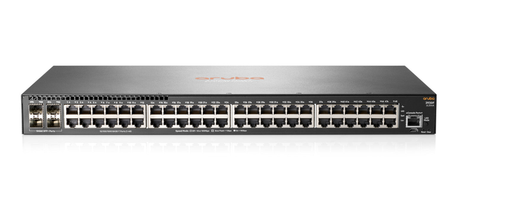 HPE Aruba Networking 2930F 48G 4SFP+ Managed L3 Gigabit Ethernet (10/100/1000) 1U Grijs JL254AABB - Compridis
