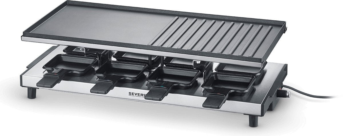 Severin Raclette-Grill mit Antihaft-Kontrollleuchte, 8 Pfännchen RG2375