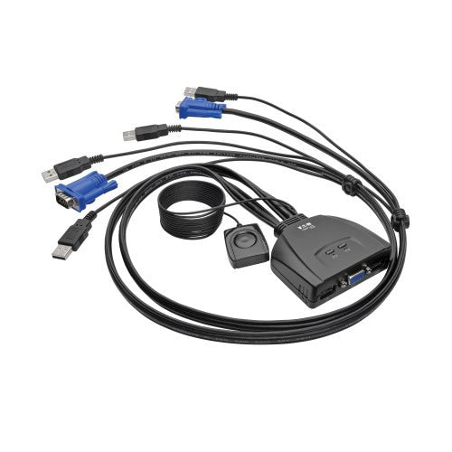 Tripp Lite B032-VU2 2-Port USB/VGA Cable KVM Switch with Cables and USB Peripheral Sharing B032-VU2