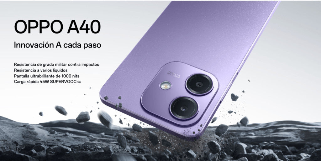 OPPO A40 16.9 cm (6.67") Dual SIM Android 14 4G USB Type-C 4 GB 128 GB 5100 mAh Purple 110010347457