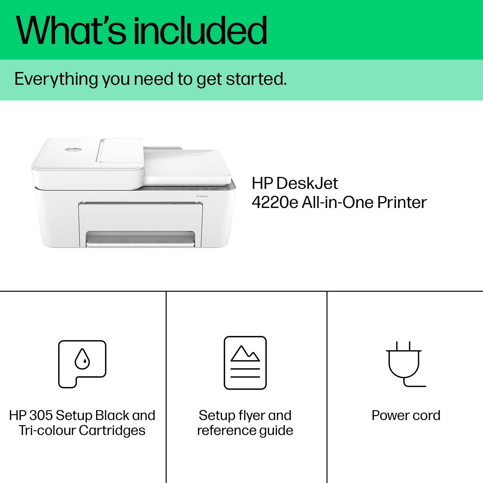 HP DeskJet 4220e Draadloos All-in-One Kleur Printer, Instant Ink; Kopieerapparaat, scanner