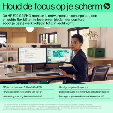 HP E22 G5 6N4E8AA 21,5″ FHD IPS 75 Hz Monitor – Schwarz/Silber