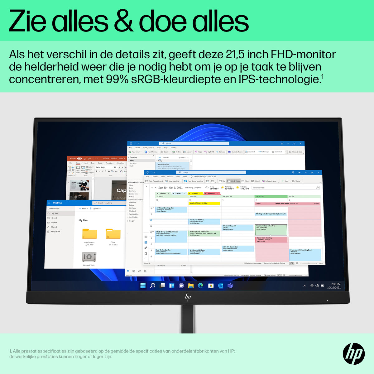 HP E22 G5 6N4E8AA 21,5″ FHD IPS 75 Hz Monitor – Schwarz/Silber