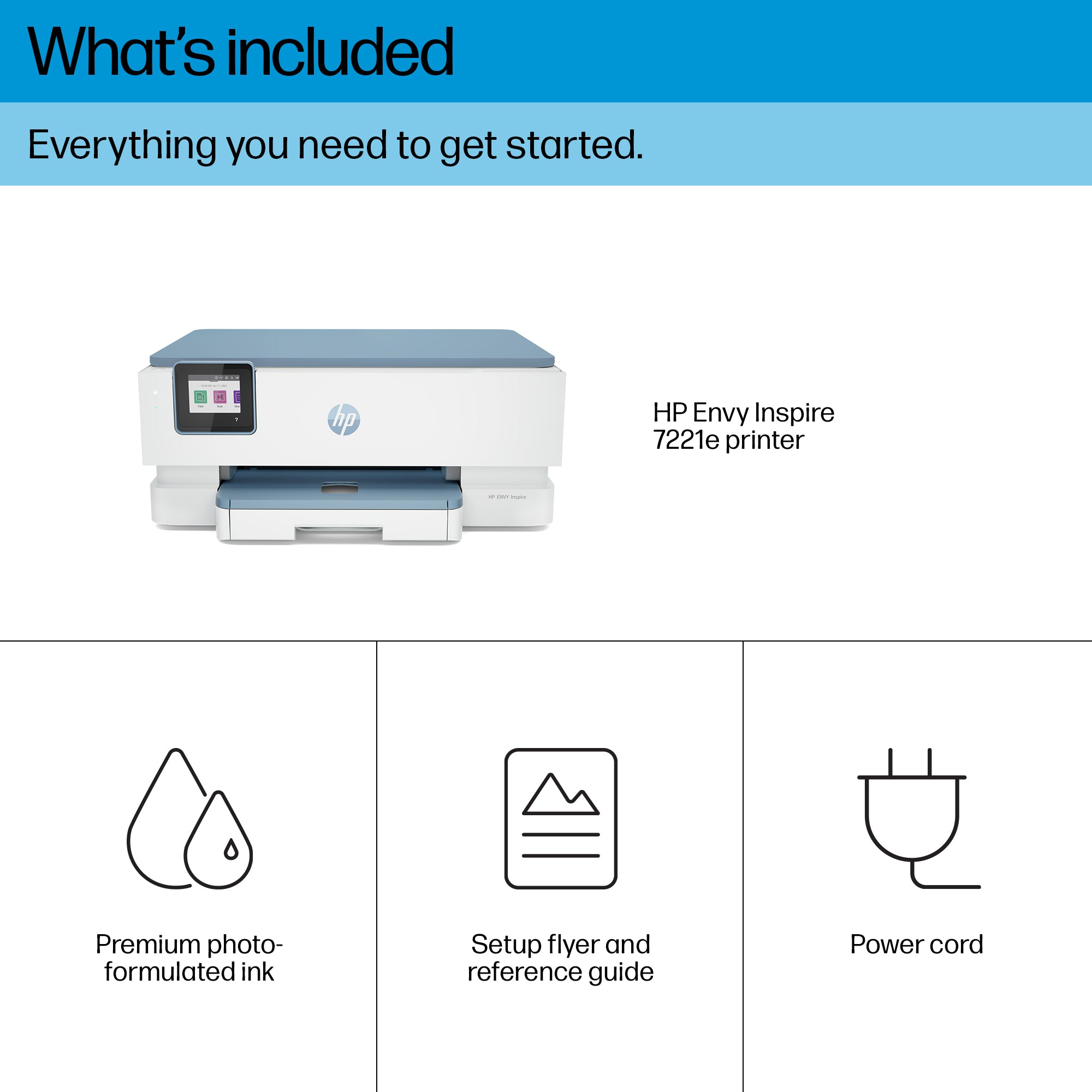 HP ENVY Inspire 7221e Wireless All-in-One Farbe Drucker, Instant Ink; Fotodruck