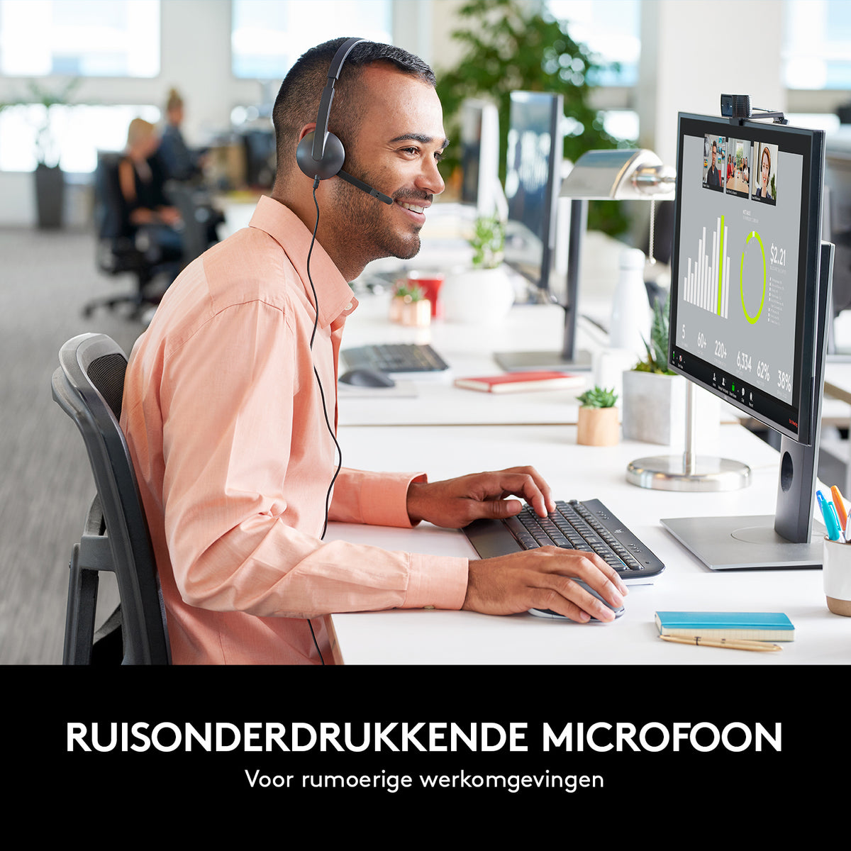Logitech 981-000475 Kopfhörer & Headset Kabelgebunden Kopfband Büro/Callcenter USB Typ-A Schwarz 981-000475