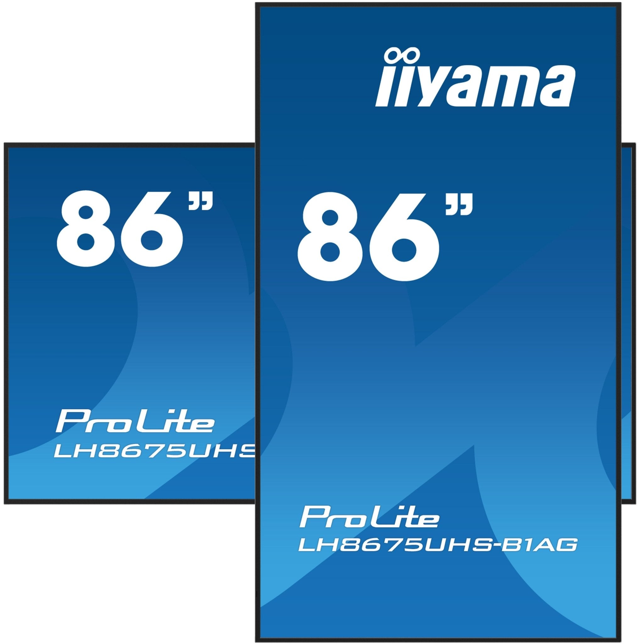 iiyama LH8675UHS - B1AG beeldkrant Digitale signage flatscreen 2,17 m (85.6") LCD Wifi 500 cd/m² 4K Ultra HD Zwart Type processor Android 11 24/7 LH8675UHS - B1AG - Compridis