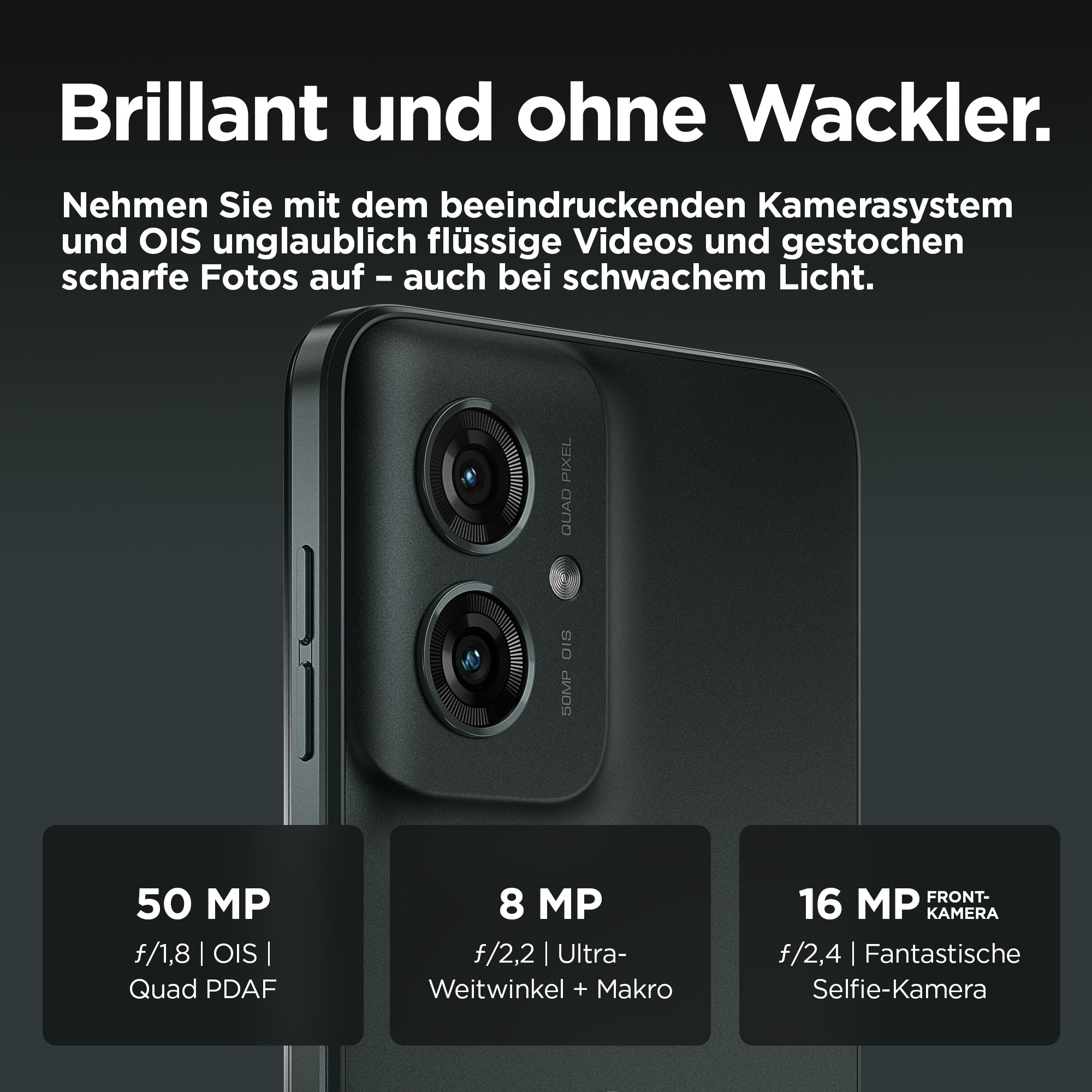 Motorola moto g55 5G 16.5 cm (6.49") Dual SIM Android 14 USB Type-C 8 GB 256 GB 5000 mAh Grey PB5U0003SE