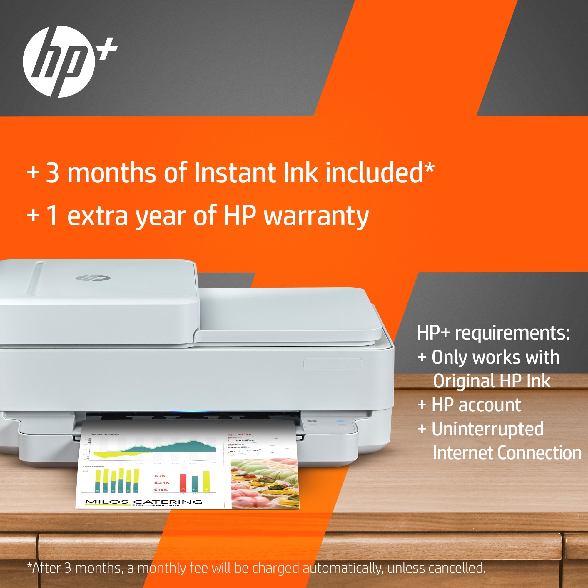 HP ENVY 6430e Drahtloser All-in-One Farb-Drucker, Instant Ink; Kopierer, Scanner