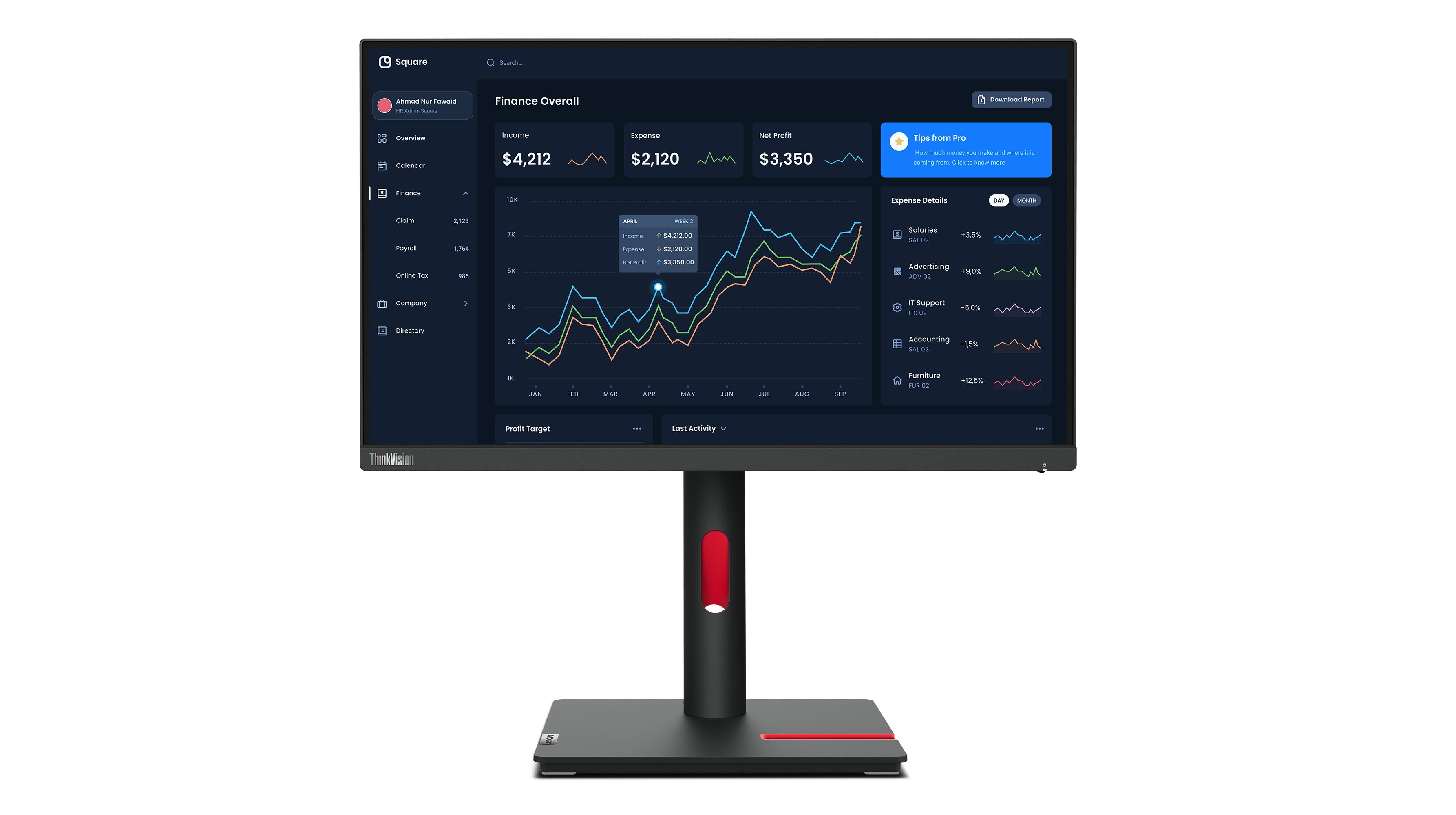 ThinkVision T22i-30 - 21,5 Zoll - Full HD IPS LED Monitor - 1920x1080 - Pivot / HAS