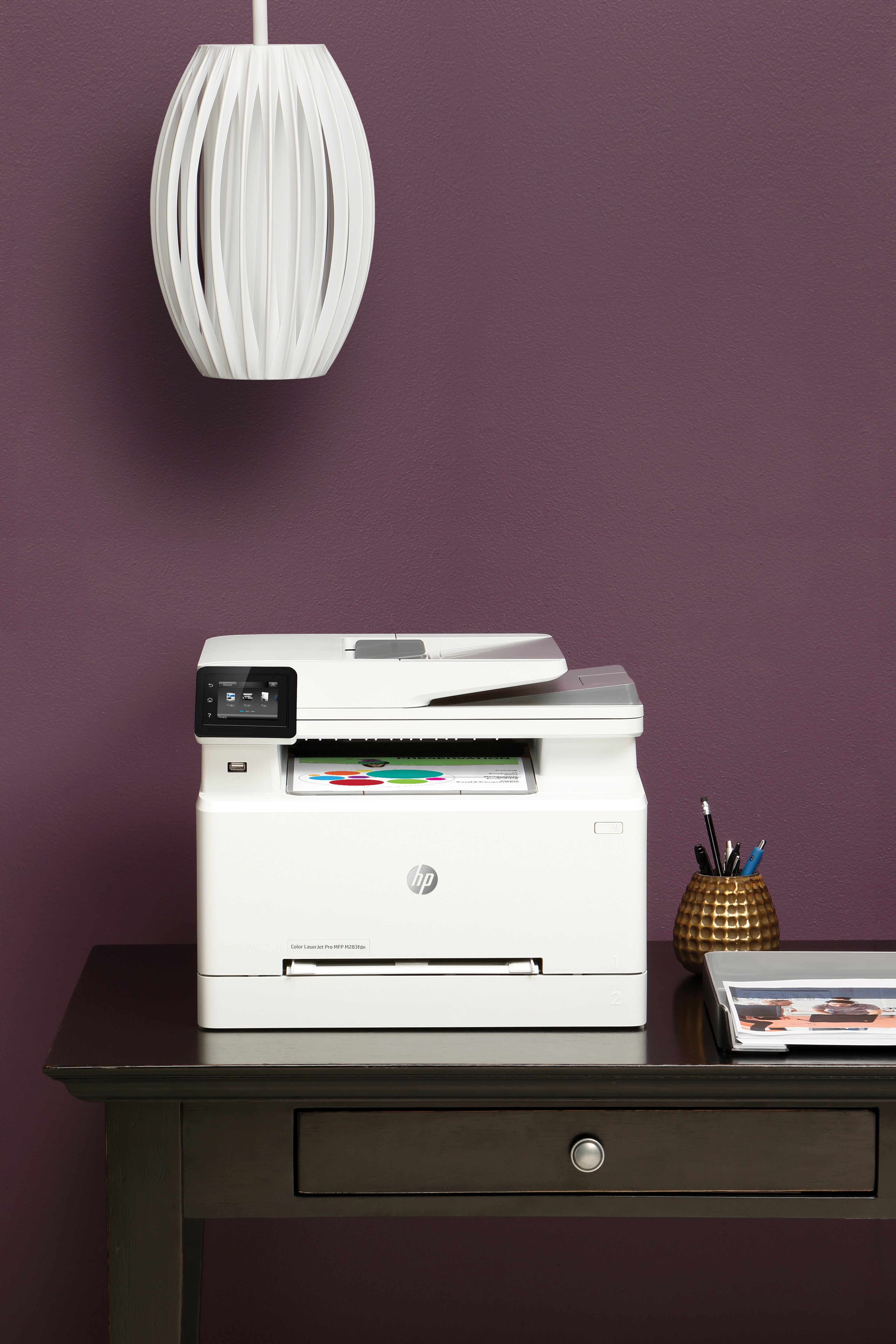 HP Color LaserJet Pro MFP M283fdn, Printen, kopiëren, scannen, faxen, Printen via USB-poort aan voorzijde; Scannen naar e-mail; Dubbelzijdig printen; ADF voor 50 vel ongekruld