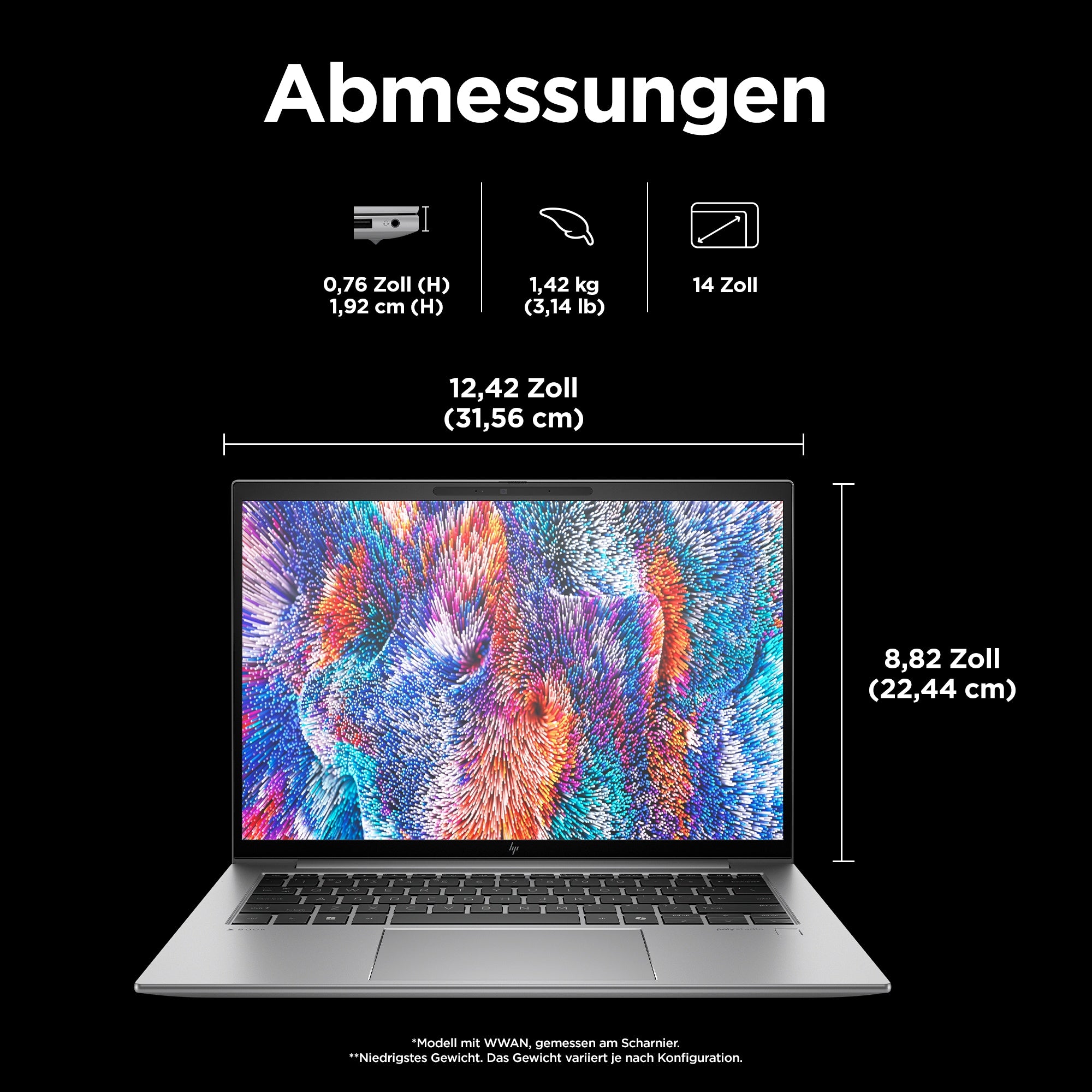 HP ZB Firefly 14 G11 U7 A500 32GB/1TB T QWERTZ 86B05EA#ABD