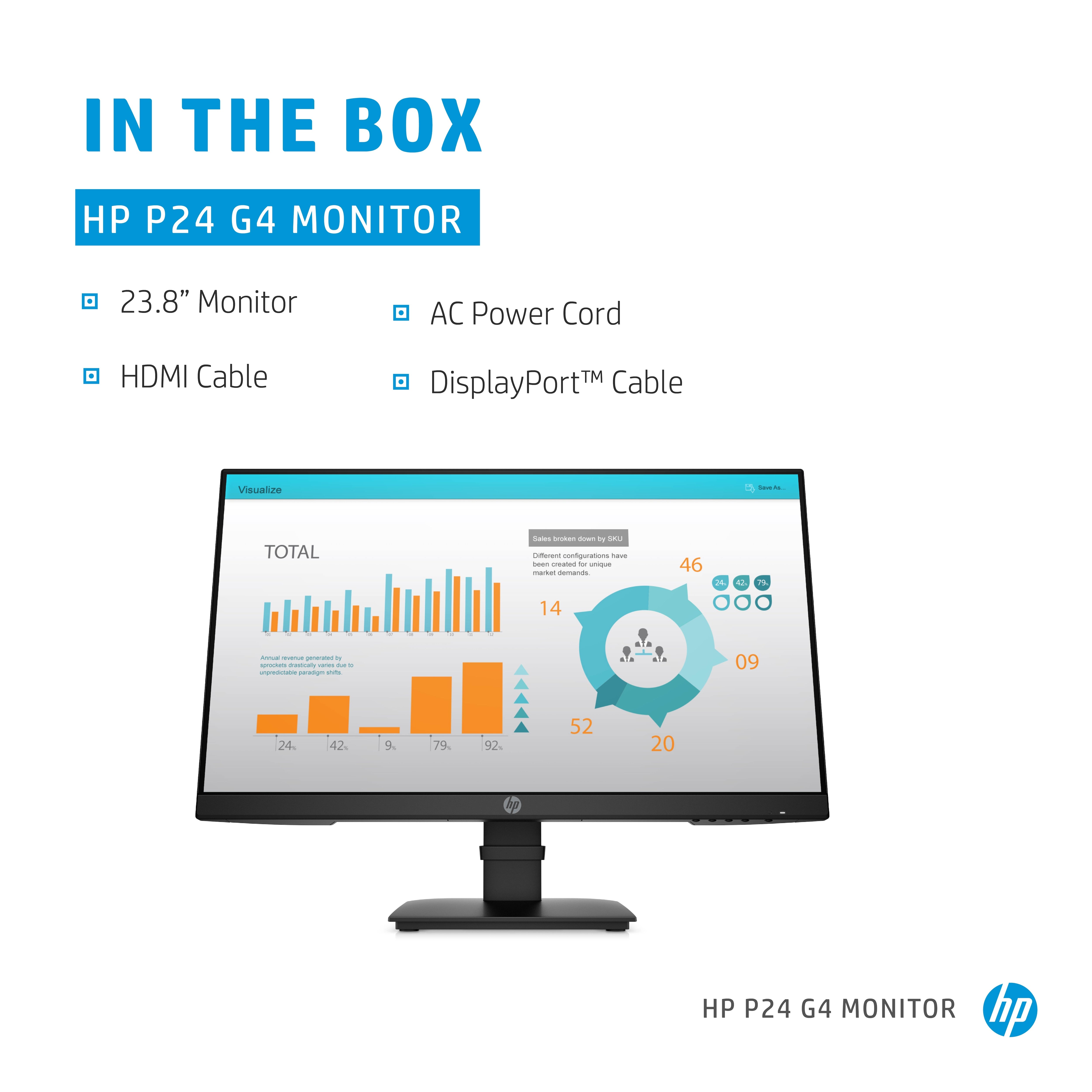 HP P24 G4 60,5 cm (23,8 Zoll, 1920 x 1080 Pixel Full HD-Monitor 1A7E5AA#ABB