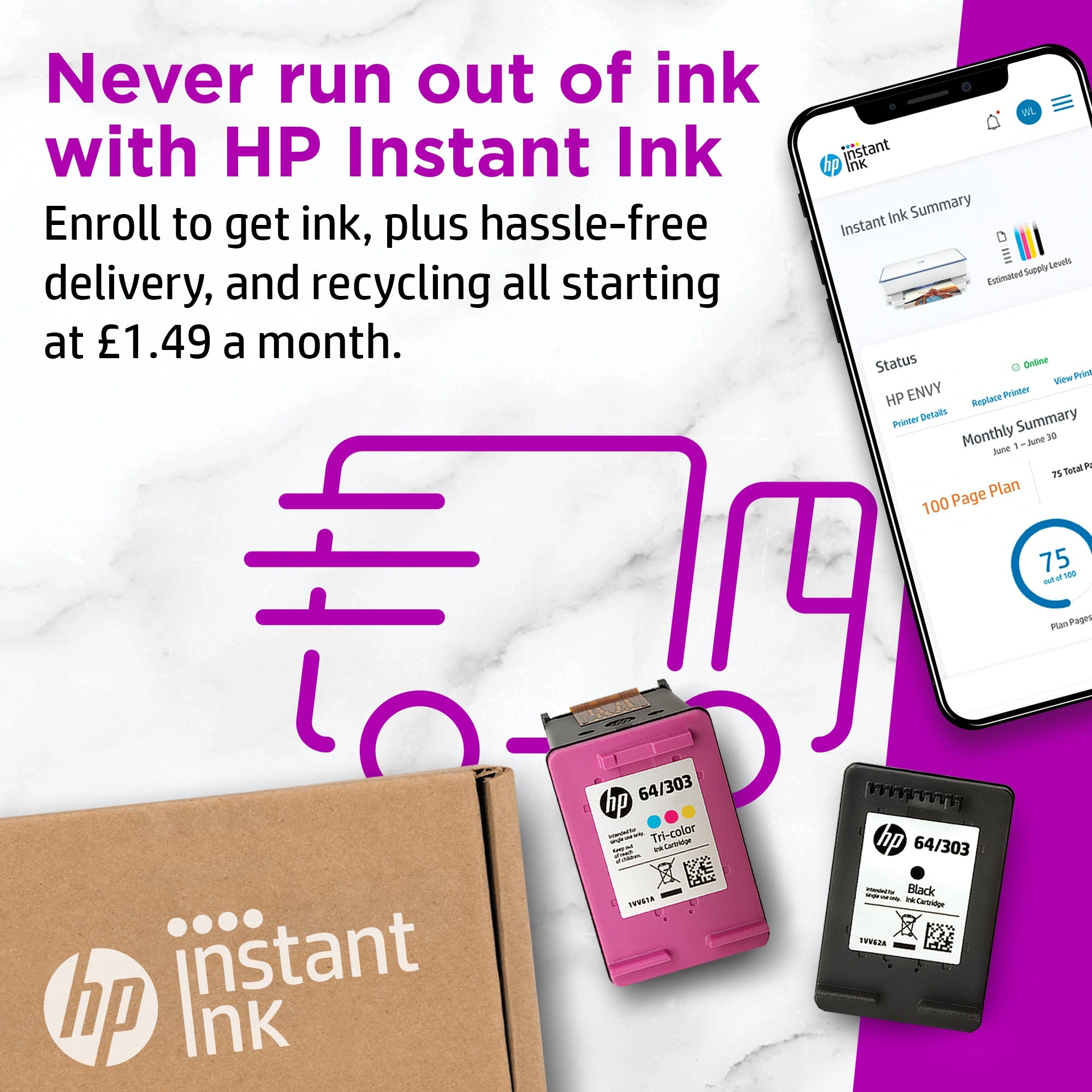 HP ENVY 6010e Draadloos All-in-One Kleur Printer, Instant Ink; Kopieerapparaat, scanner