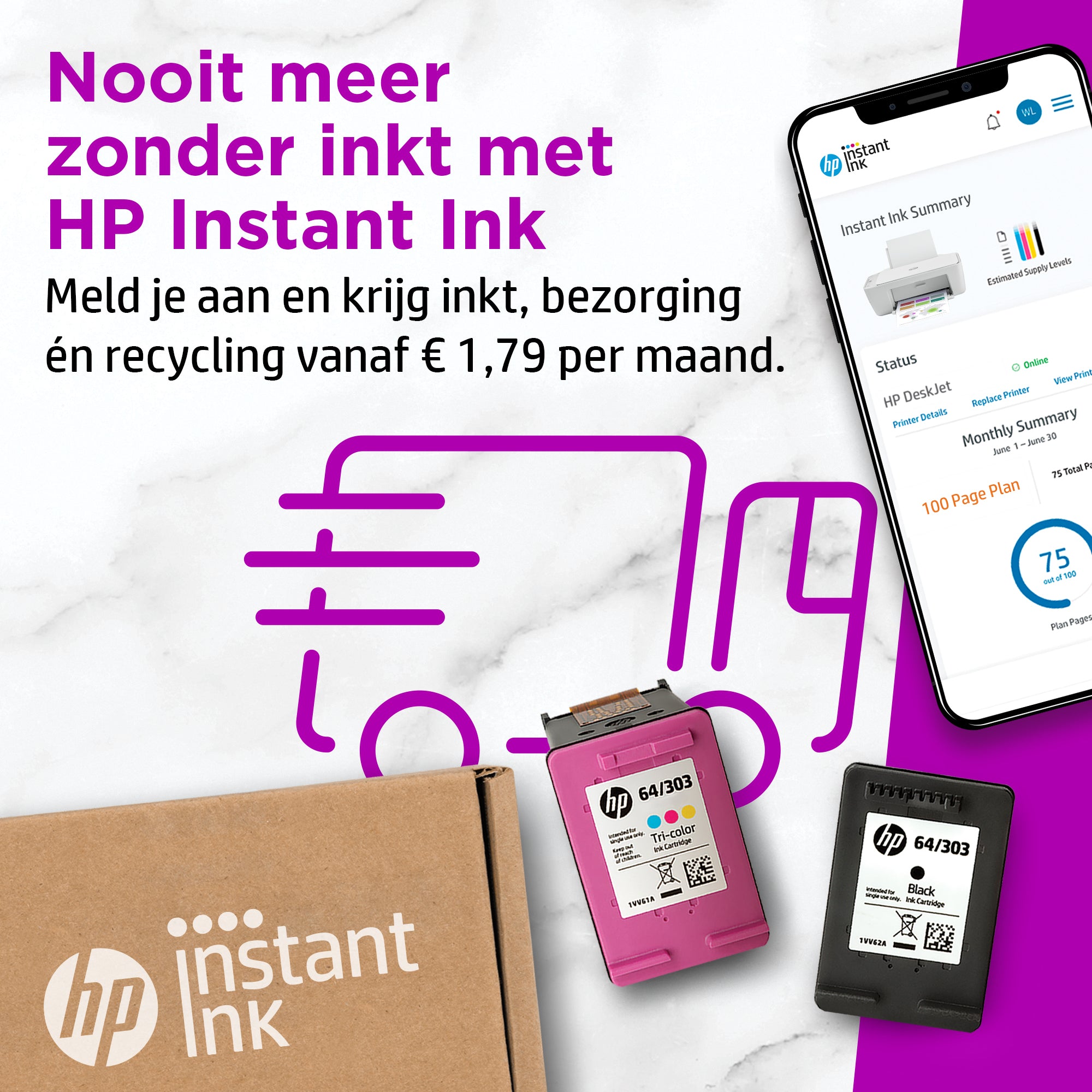 HP DeskJet 2710e Wireless All-in-One Farbe Drucker, Instant Ink; Kopierer, Scanner