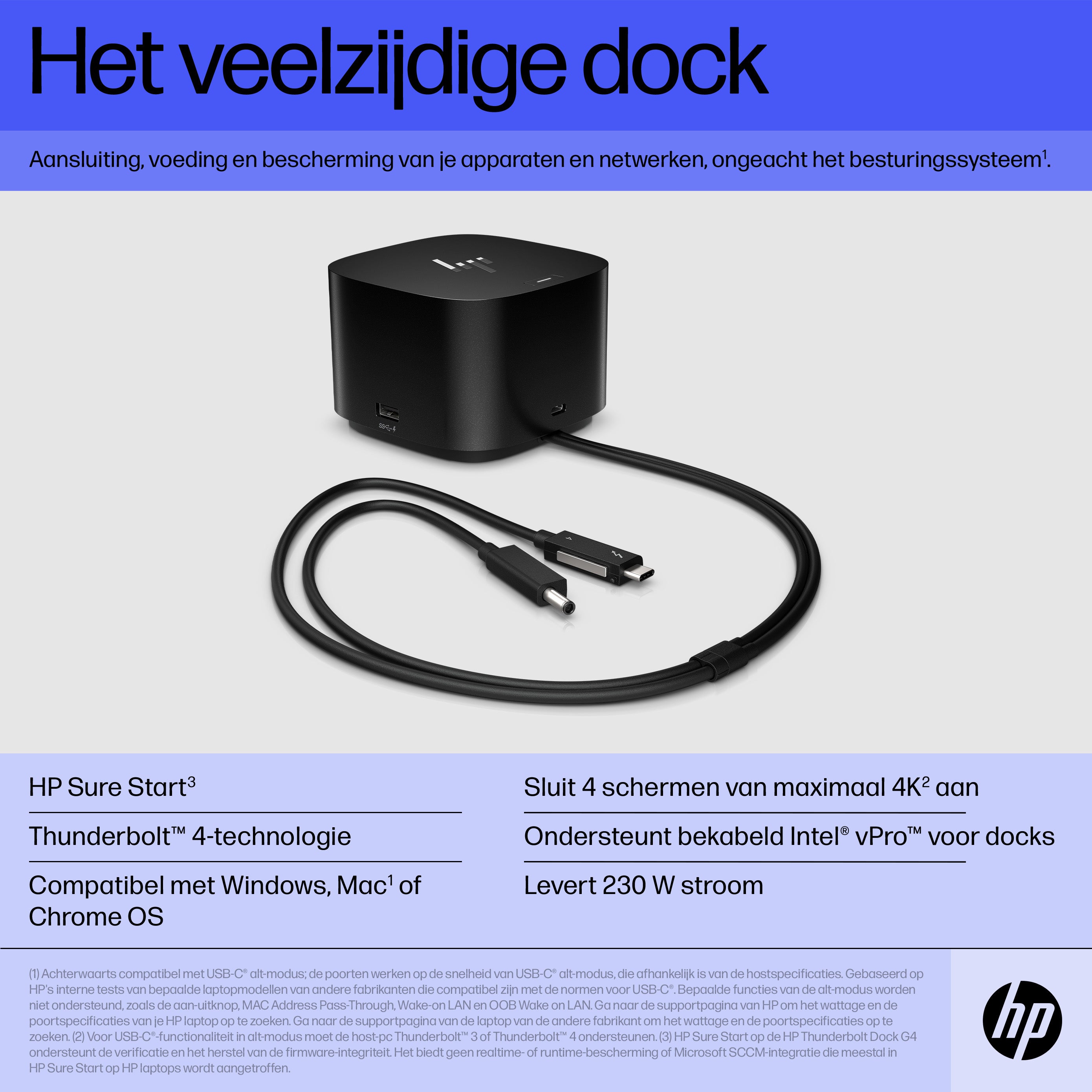 Thunderbolt Dock 280W G4 mit Kombikabel