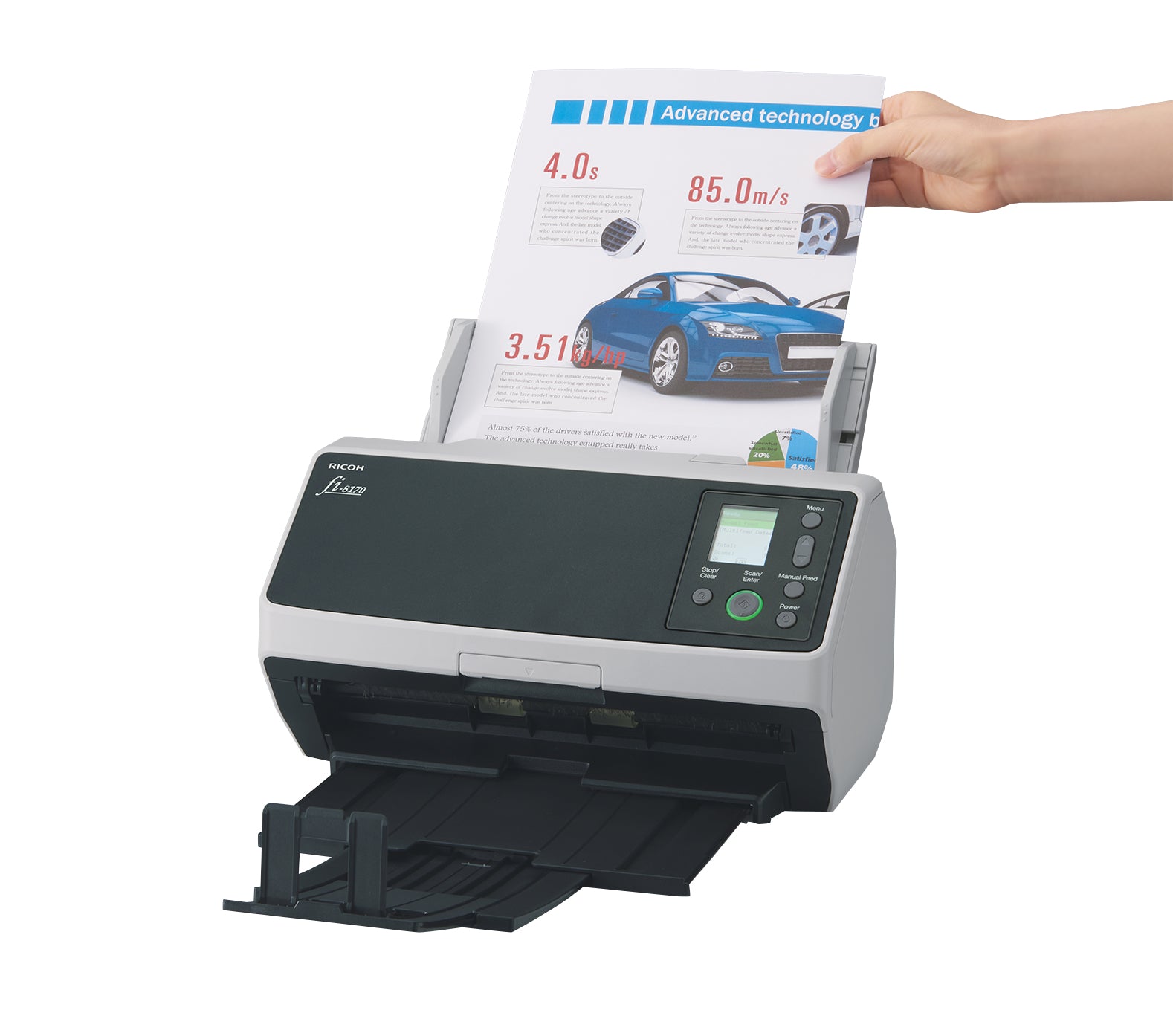 fi Serie fi-8170 70ppm/140ipm A4 Duplex ADF USB3.2 LED Workgroup Scanner