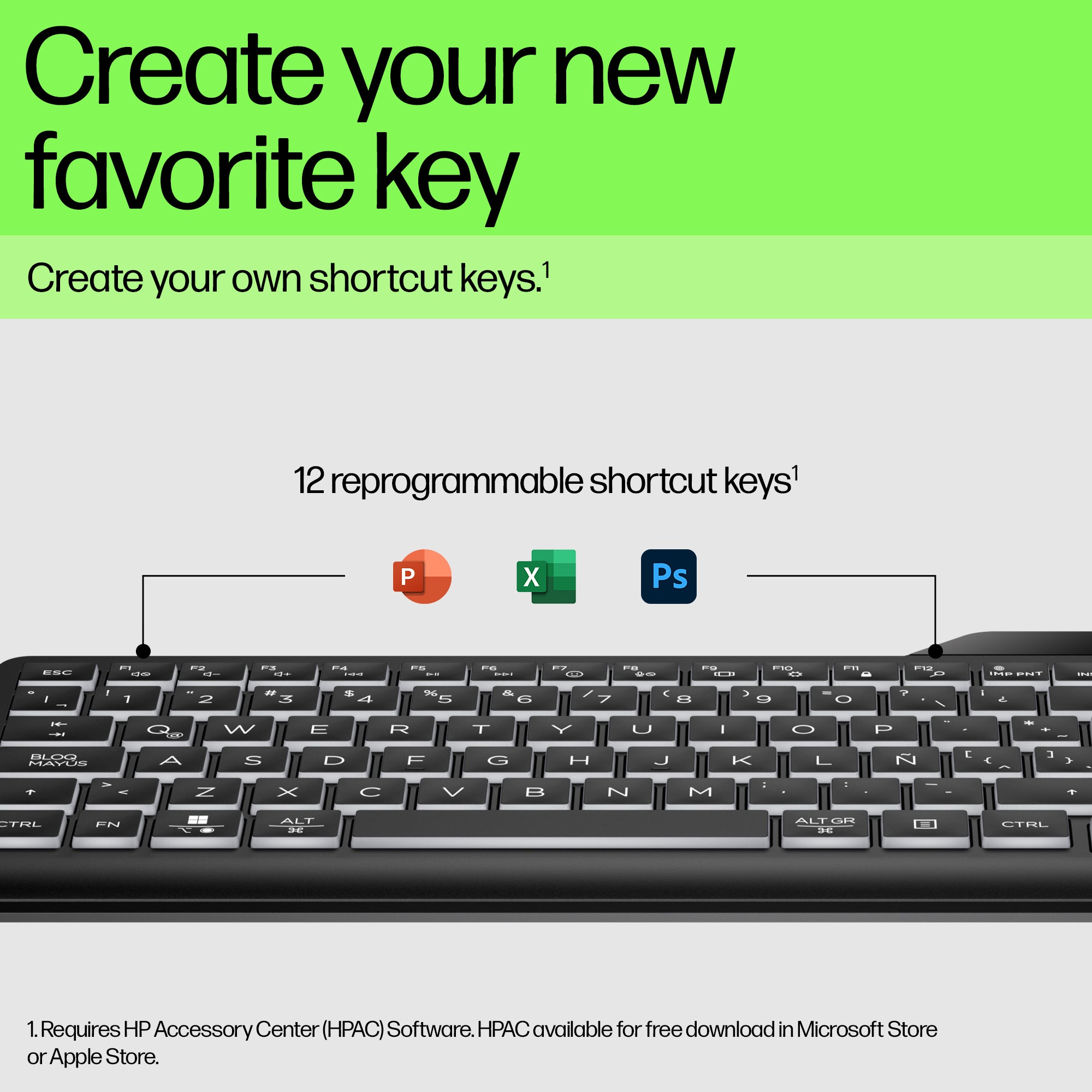 HP 405 Tastatur mit Hintergrundbeleuchtung für mehrere Geräte