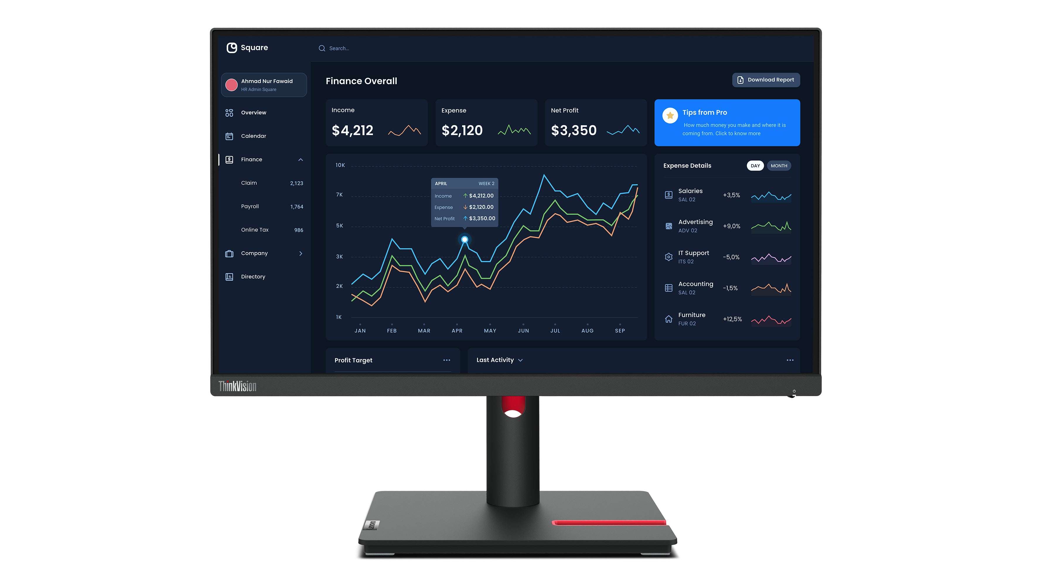 ThinkVision T22i-30 - 21,5 Zoll - Full HD IPS LED Monitor - 1920x1080 - Pivot / HAS
