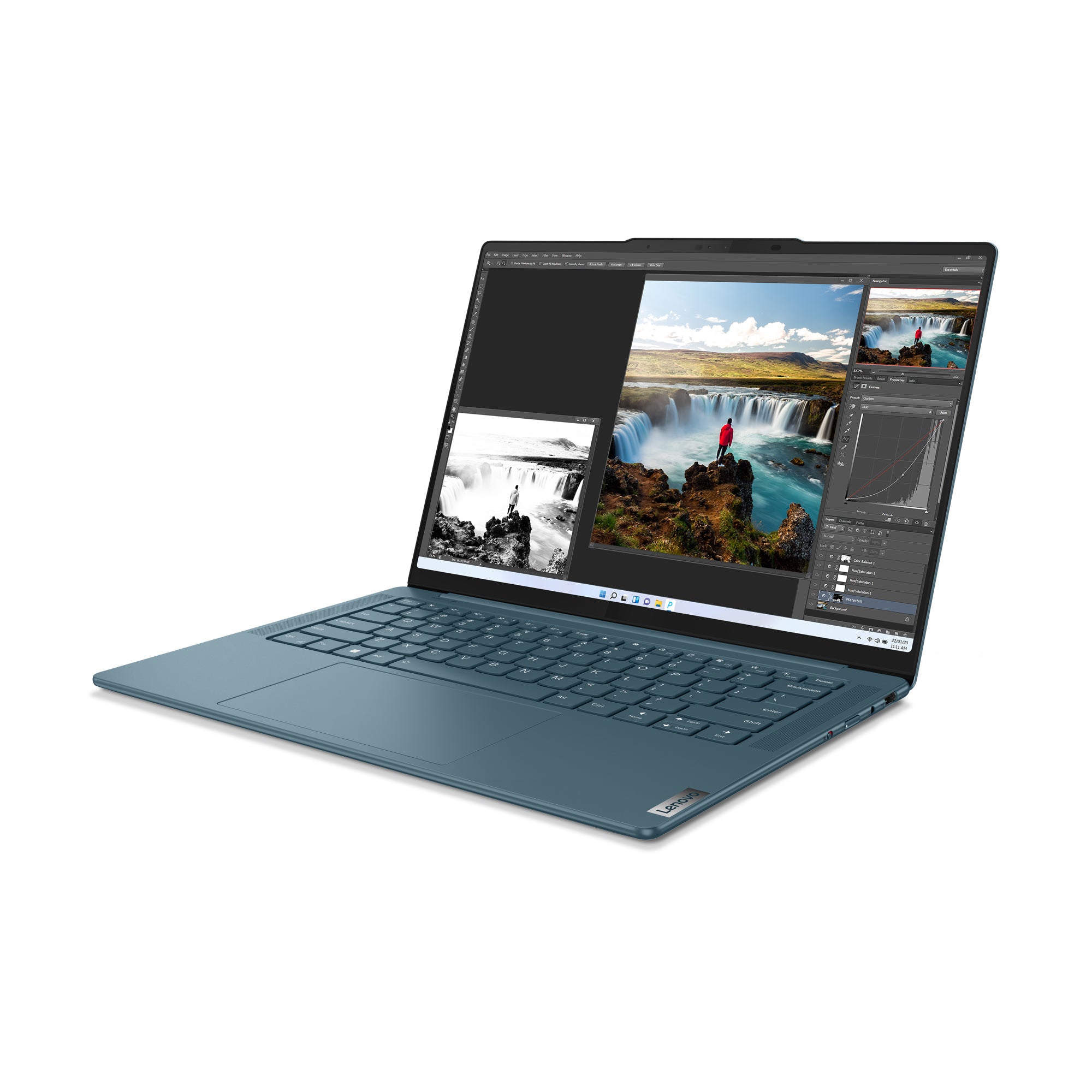 Lenovo Yoga Pro 7 14IRH8 Intel® Core™ i7 i7-13700H Laptop 36,8 cm (14.5") 2.5K 16 GB LPDDR5-SDRAM 512 GB SSD Wi-Fi 6E (802.11ax) Windows 11 Home Französisch Türkis