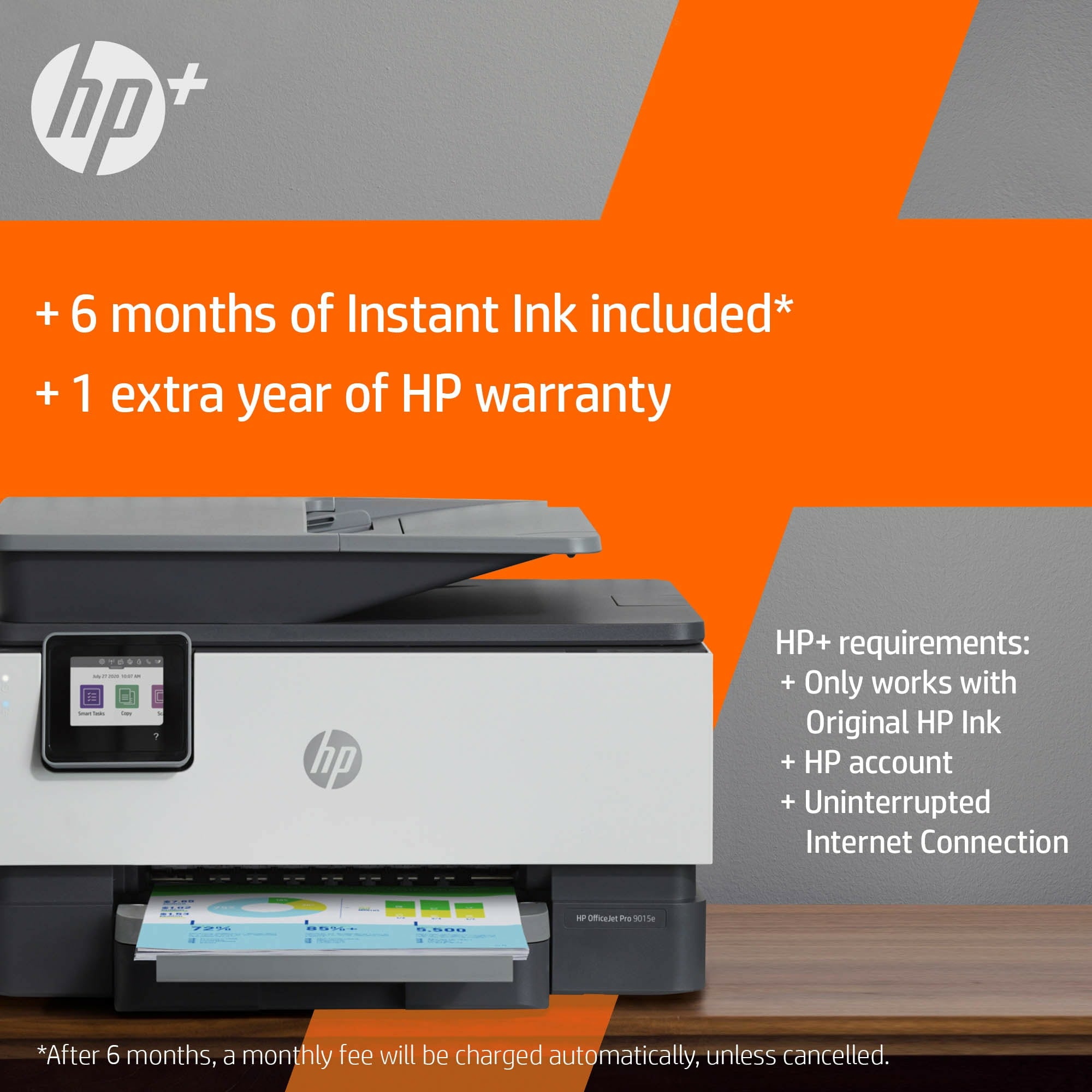 HP OfficeJet Pro 9012e Draadloos All-in-One Kleur Printer, Instant Ink; Dubbelzijdig printen