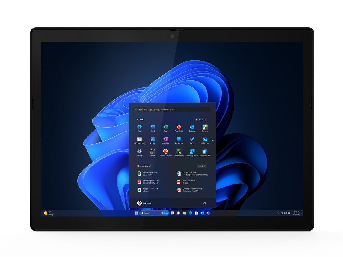 Lenovo ThinkPad X12 Detachable Gen 2 Intel Core Ultra 7 164U Hybrid (2-in-1) 31,2 cm (12.3") Touchscreen 16 GB LPDDR5x-SDRAM 512 GB SSD Wi-Fi 6E (802.11ax) Windows 11 Pro Schwarz Spanisch 21LLS1J30U