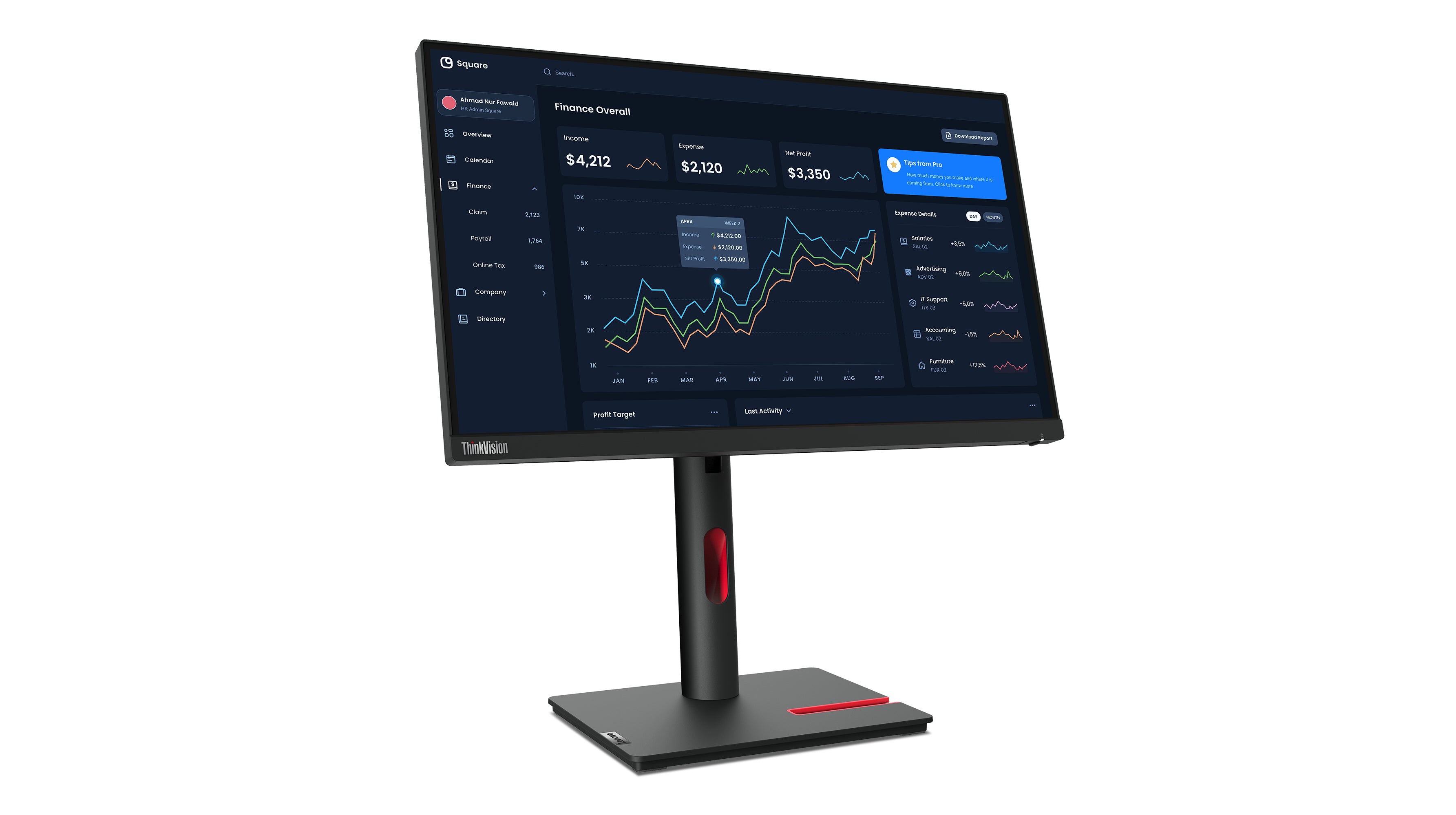 ThinkVision T22i-30 - 21,5 Zoll - Full HD IPS LED Monitor - 1920x1080 - Pivot / HAS