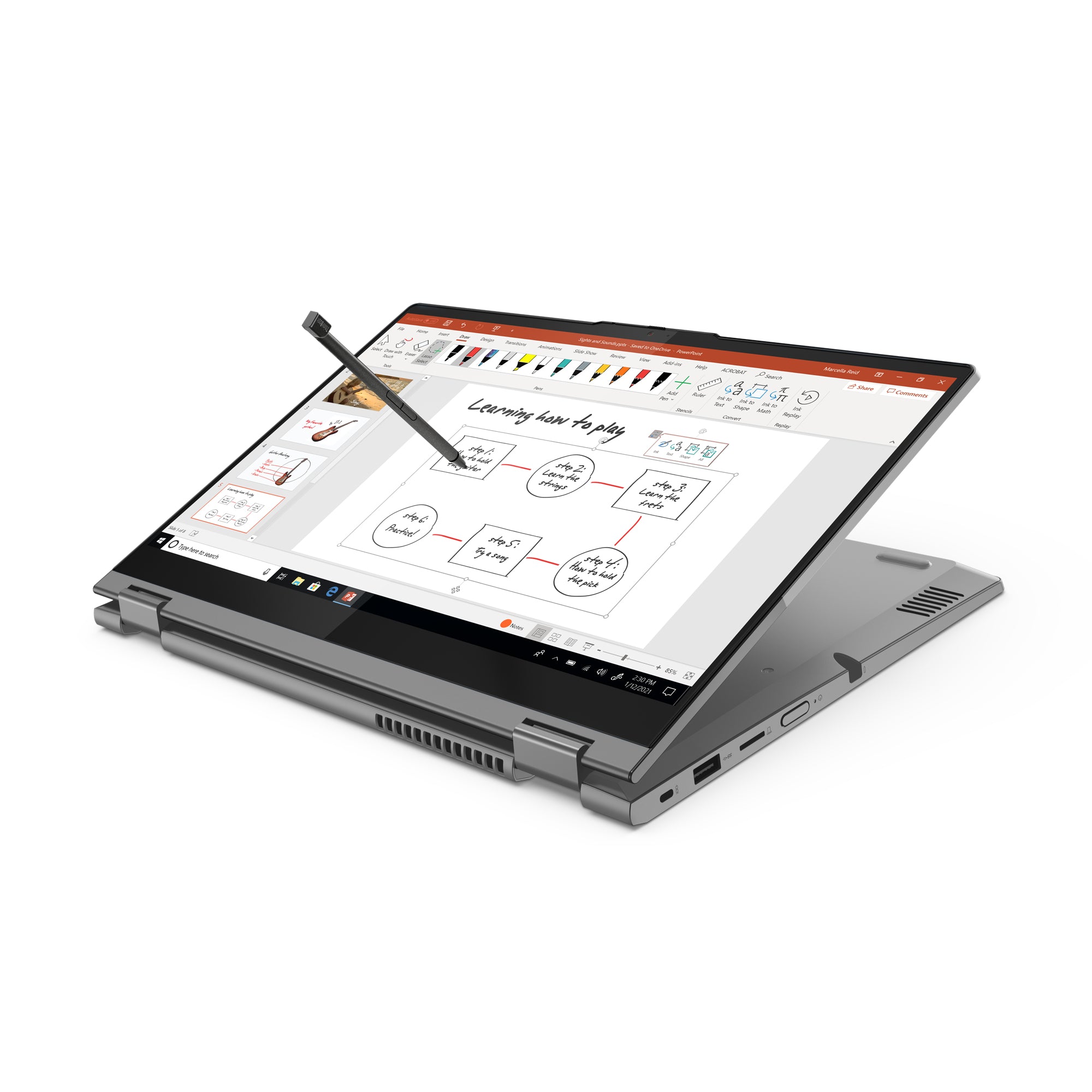 Lenovo ThinkBook 14s Yoga G3 IRU Intel® Core™ i5 i5-1335U Hybrid (2-in-1) 35,6 cm (14") Touchscreen Full HD 16 GB DDR4-SDRAM 512 GB SSD Wi-Fi 6 (802.11ax) Windows 11 Pro Französisch Grau