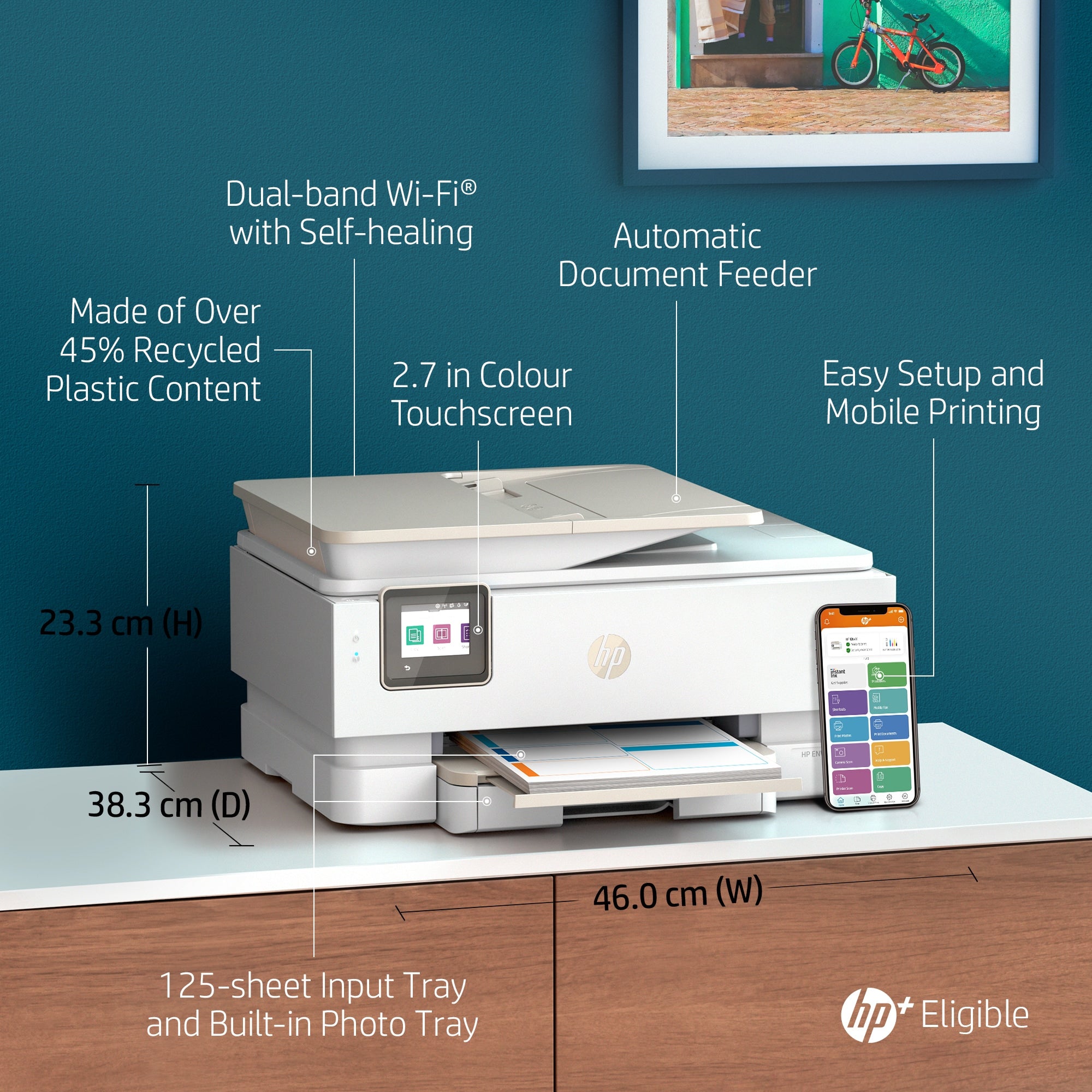 HP ENVY Inspire 7920e Drahtloser All-in-One Farb-Drucker, Instant Ink; Kopierer, Scanner