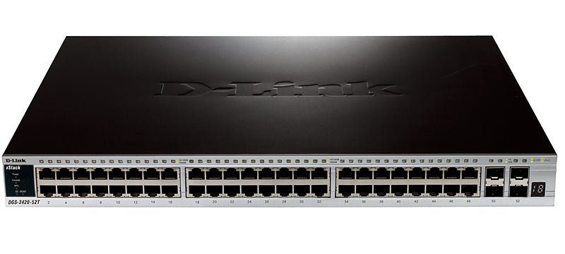 D - Link DGS - 3420 - 52T netwerk - switch Managed L2 Zwart DGS - 3420 - 52T - Compridis
