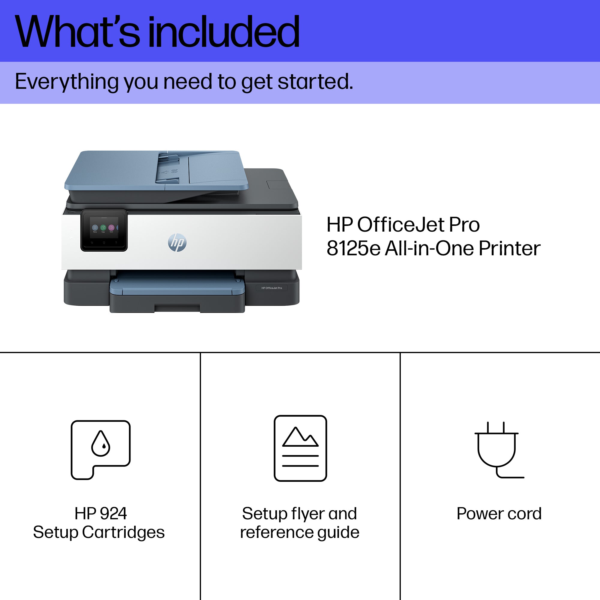 HP OfficeJet Pro 8125e Wireless All-in-One Farbe Drucker, Instant Ink; Beidseitiger Druck 405U8B#687