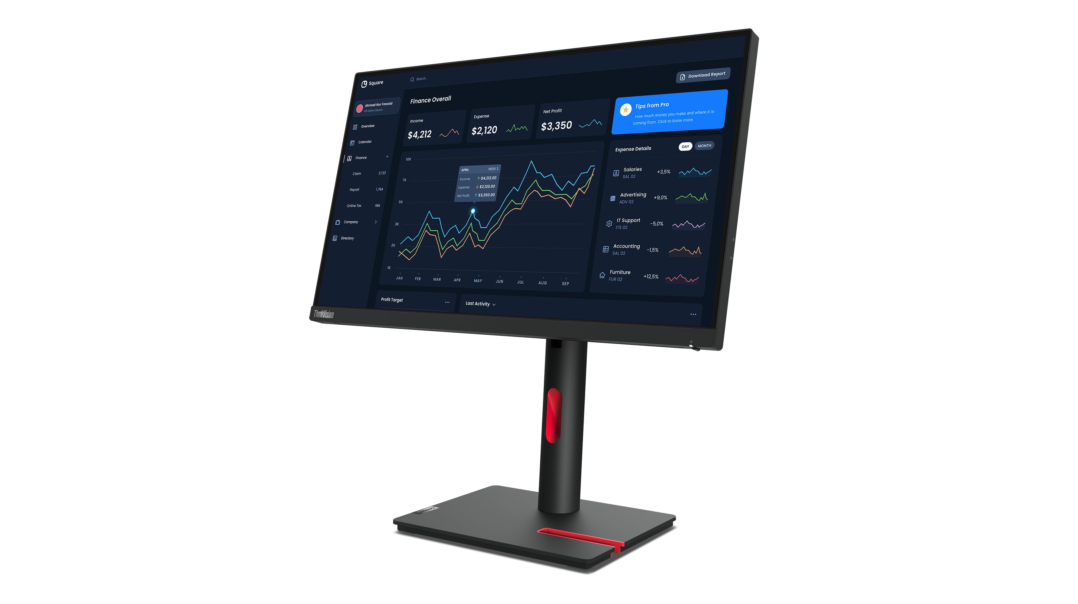 ThinkVision T22i-30 - 21,5 Zoll - Full HD IPS LED Monitor - 1920x1080 - Pivot / HAS