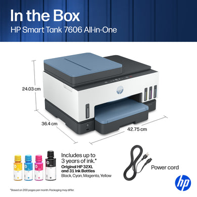 HP Smart Tank 7606 All-in-One Drucker mit Touchscreen und WLAN