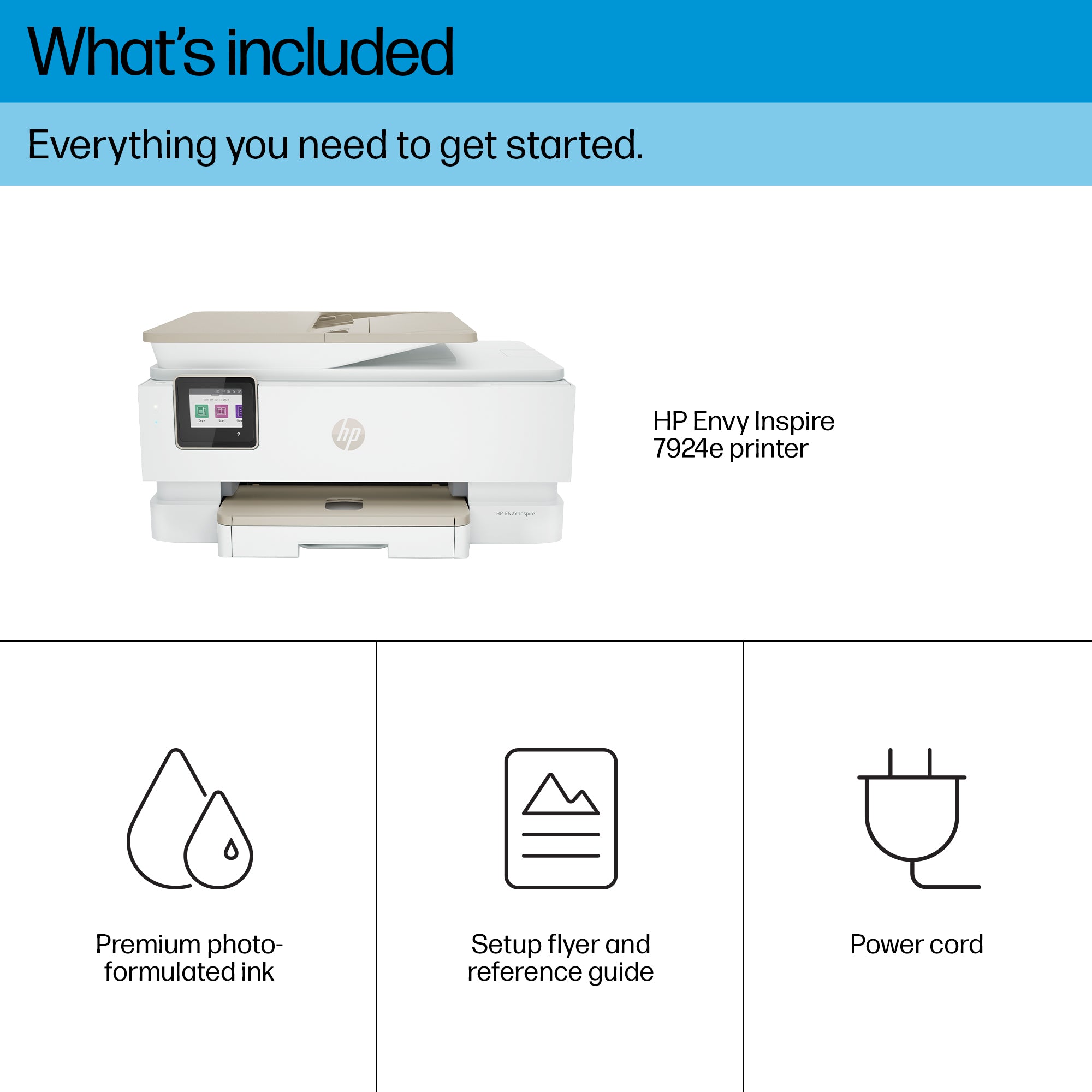 HP ENVY Inspire 7924e Wireless All-in-One Farbe Drucker, Instant Ink; Fotodruck 349W0B#629