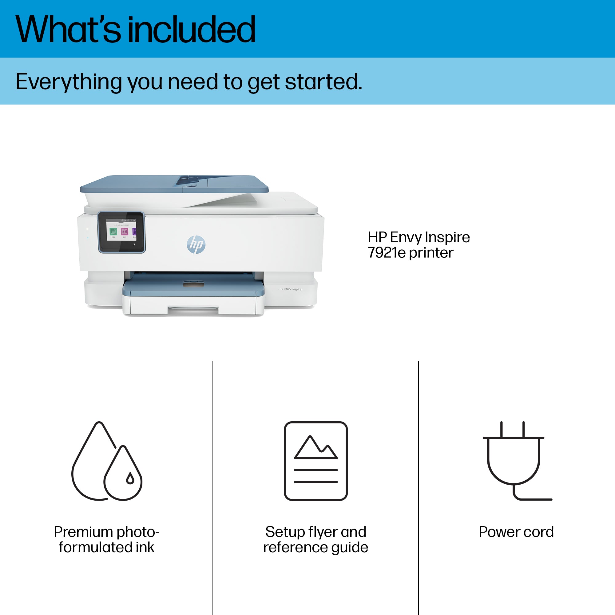 HP ENVY Inspire 7921e Wireless All-in-One Farbe Drucker, Instant Ink; Fotodruck 2H2P6B#629