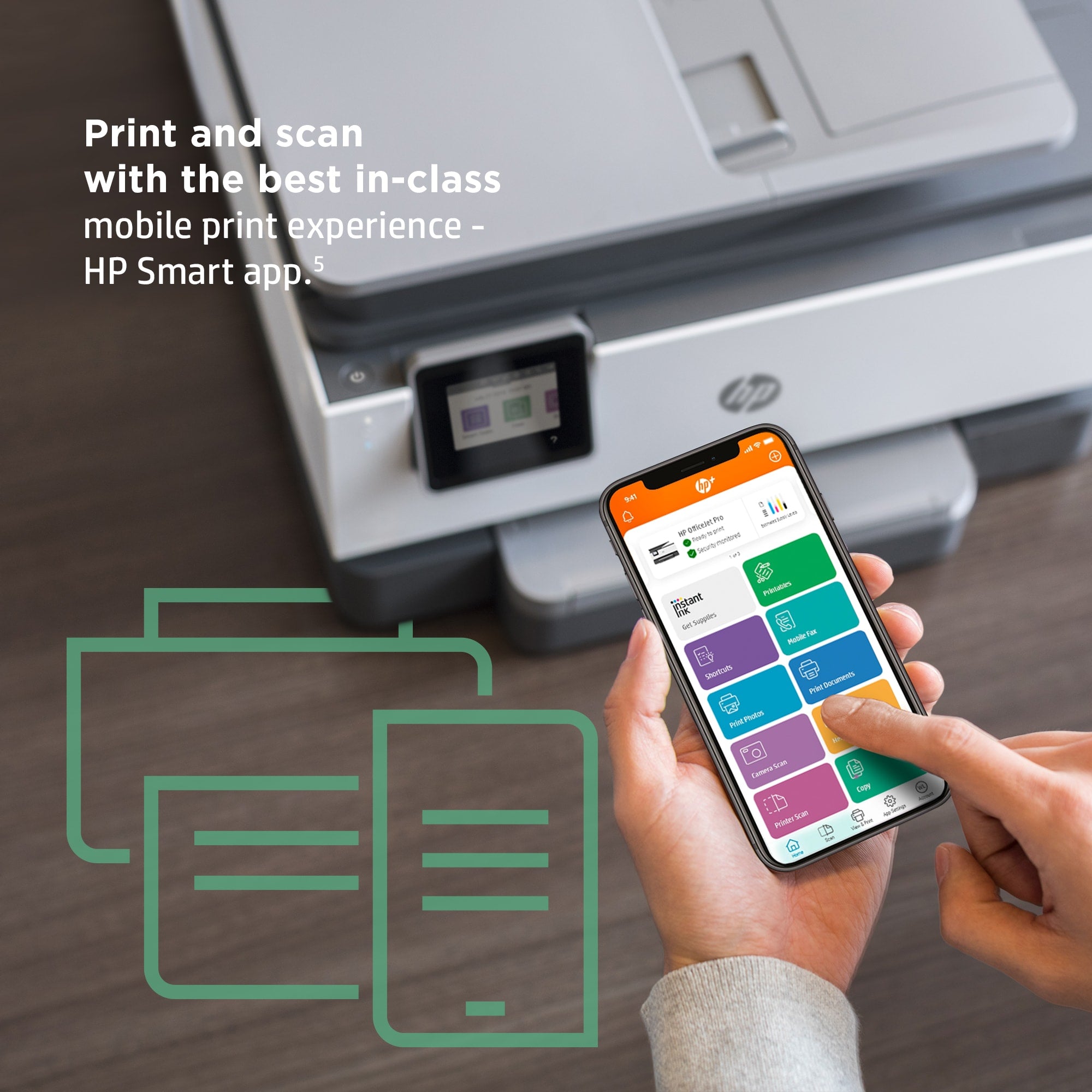 HP OfficeJet Pro 9012e Draadloos All-in-One Kleur Printer, Instant Ink; Dubbelzijdig printen