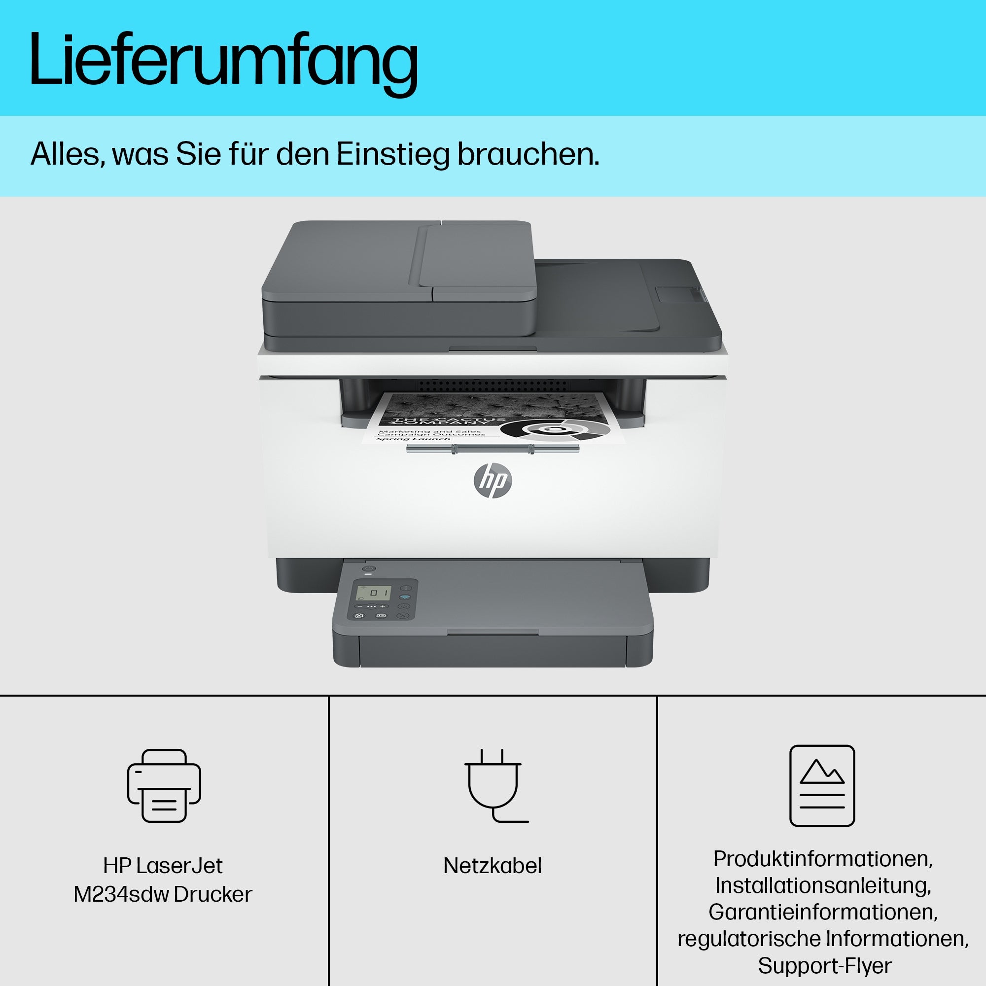 HP LaserJet M234sdw Wireless Multifunction Schwarzweiß Drucker, Kopierer, Scanner; Duplex