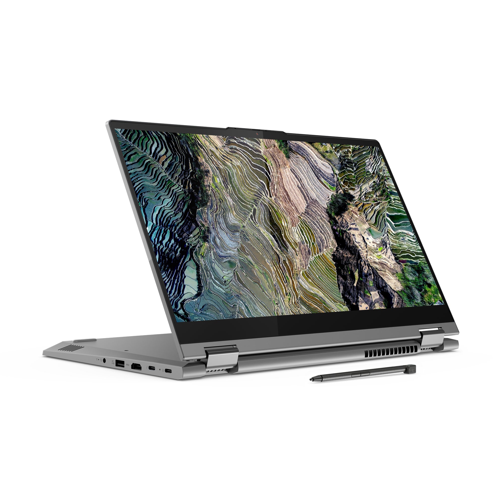 Lenovo ThinkBook 14s Yoga G3 IRU Intel® Core™ i5 i5-1335U Hybrid (2-in-1) 35,6 cm (14") Touchscreen Full HD 16 GB DDR4-SDRAM 512 GB SSD Wi-Fi 6 (802.11ax) Windows 11 Pro Französisch Grau