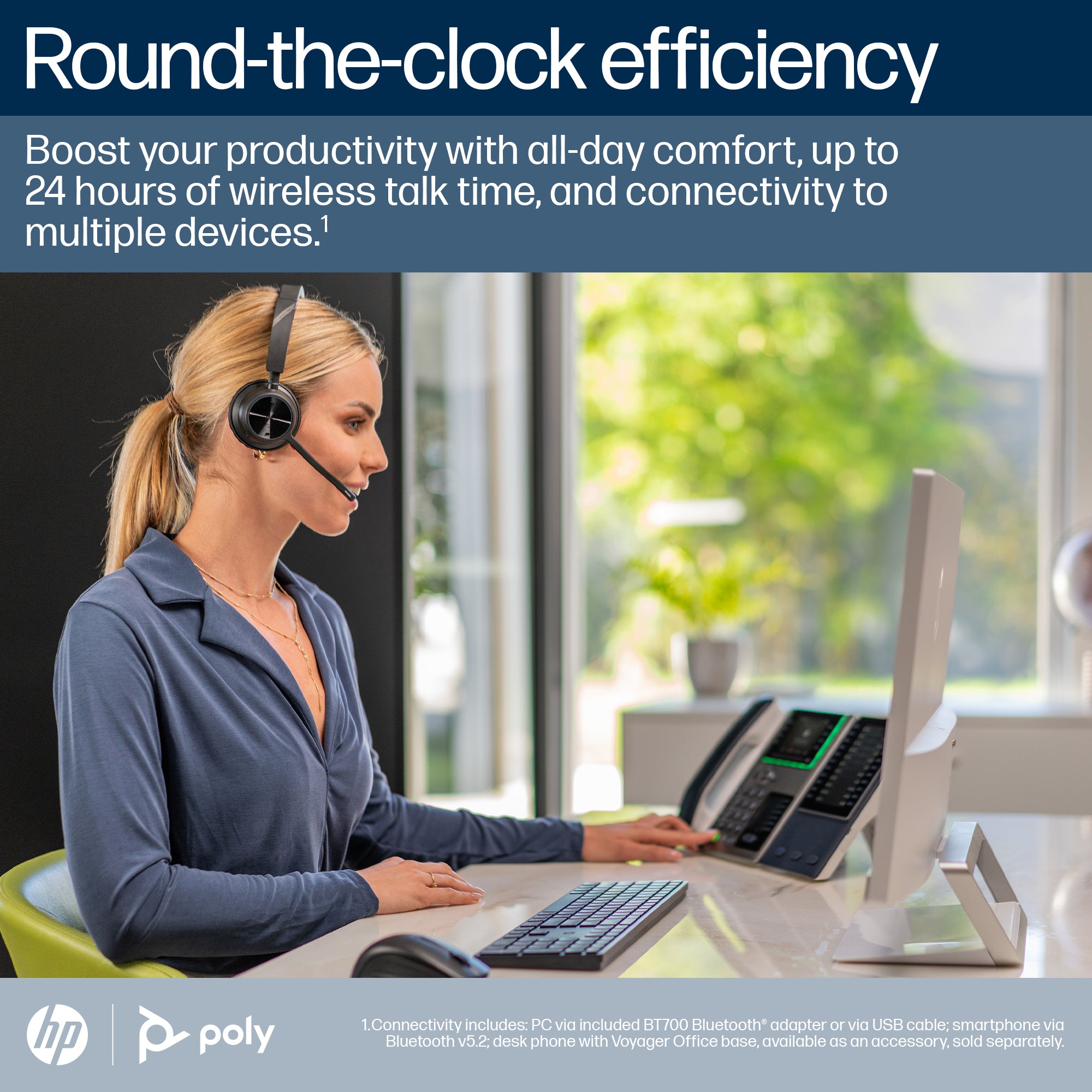 HP Poly Voyager 4310-M USB-C-Headset +BT700 Dongle +Ladestation, für Microsoft Teams zertifiziert 77Y97AA